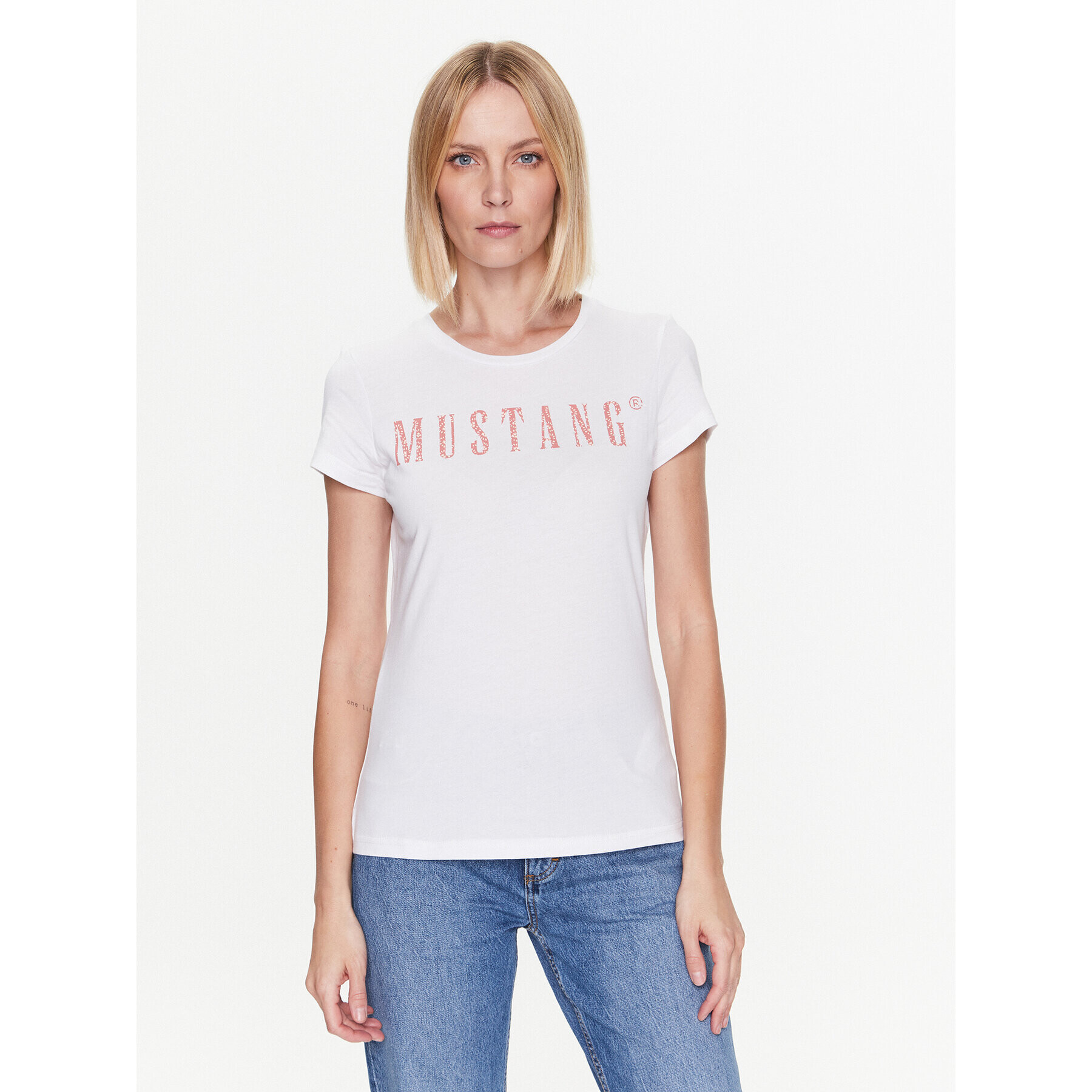 Mustang Тишърт Alexia C Print 1013620 Бял Regular Fit - Pepit.bg