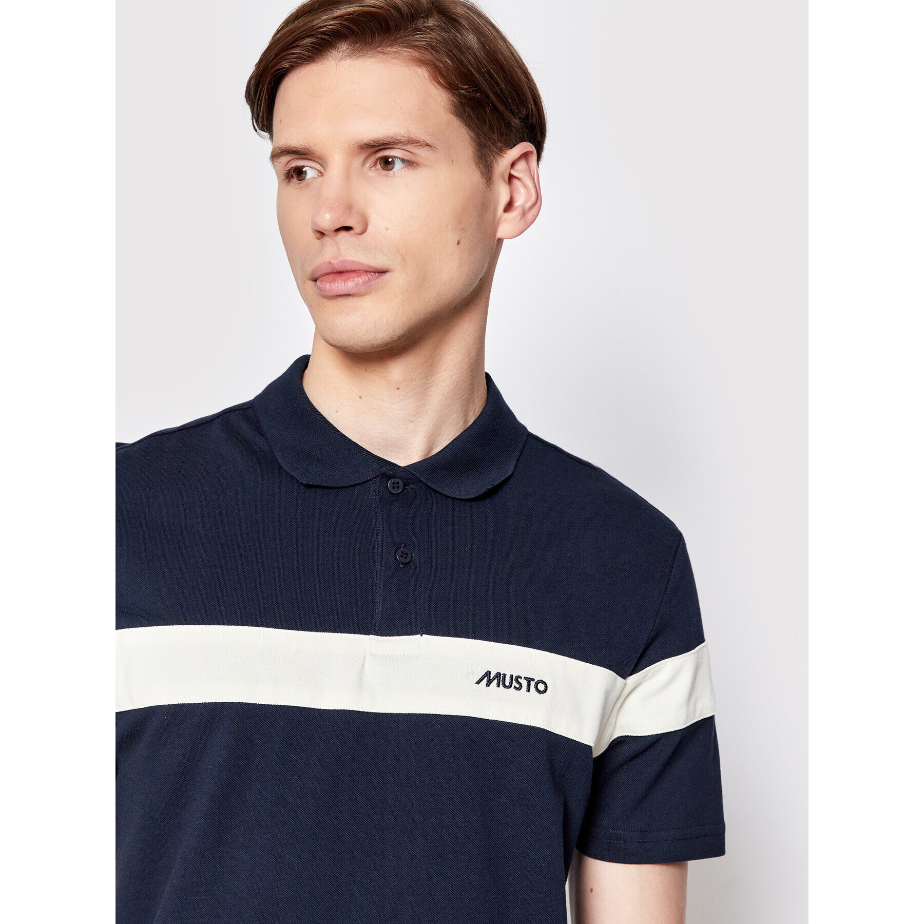 Musto Тениска с яка и копчета 82157 Тъмносин Regular Fit - Pepit.bg