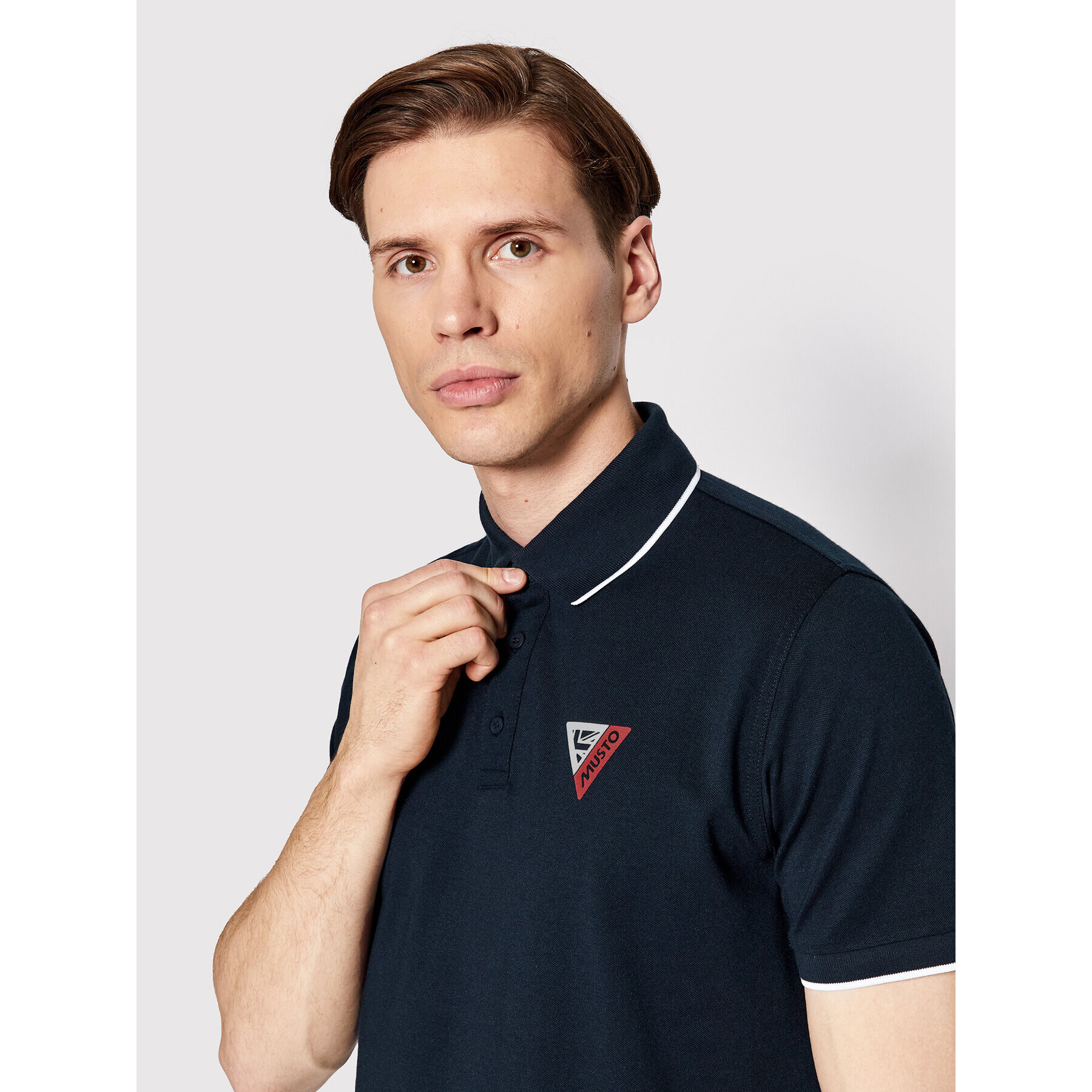 Musto Тениска с яка и копчета Sardinia 82323 Тъмносин Regular Fit - Pepit.bg