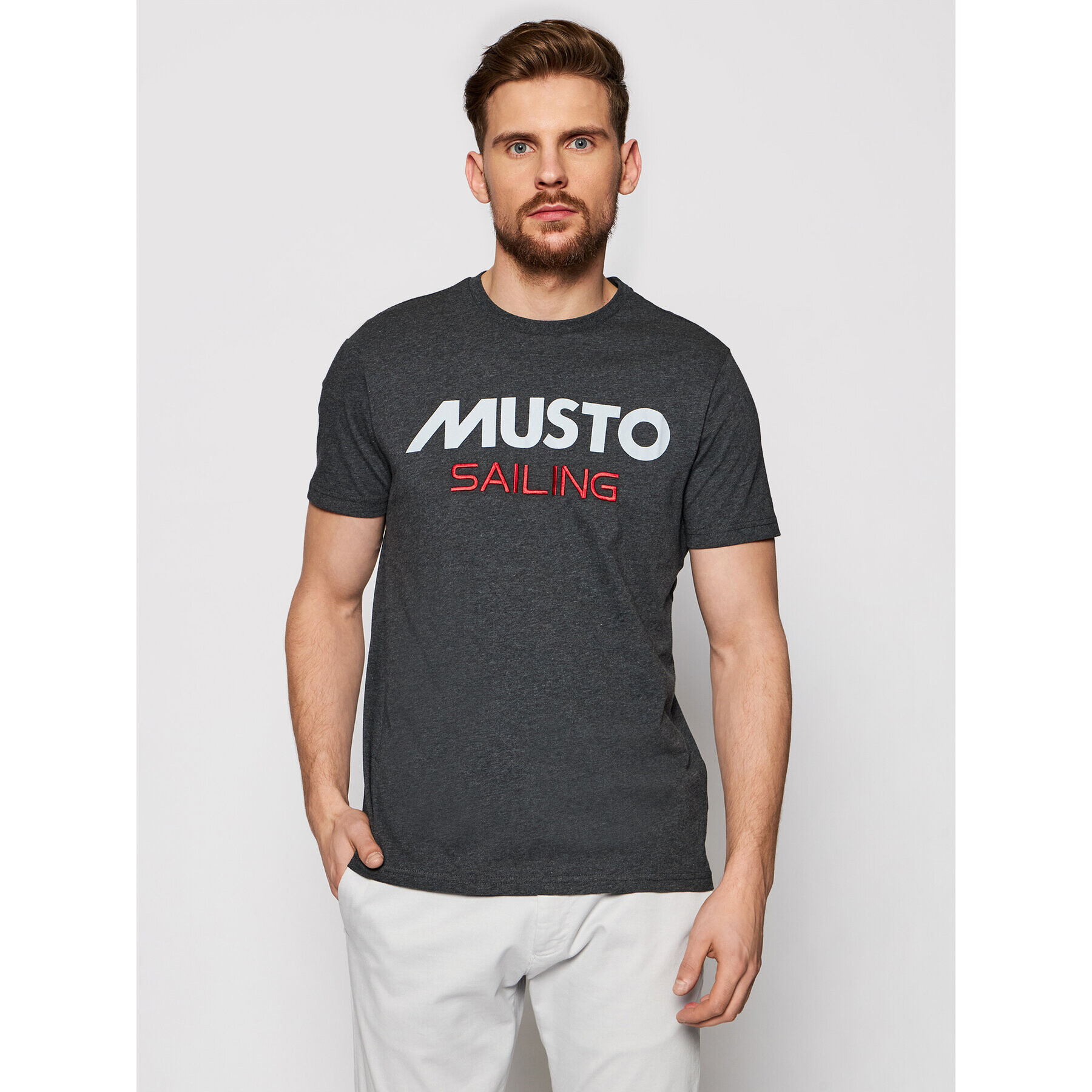 Musto Тишърт Tee 82020 Сив Regular Fit - Pepit.bg