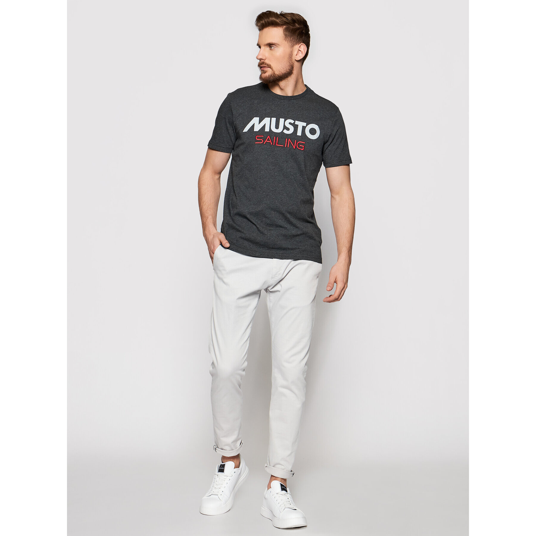 Musto Тишърт Tee 82020 Сив Regular Fit - Pepit.bg