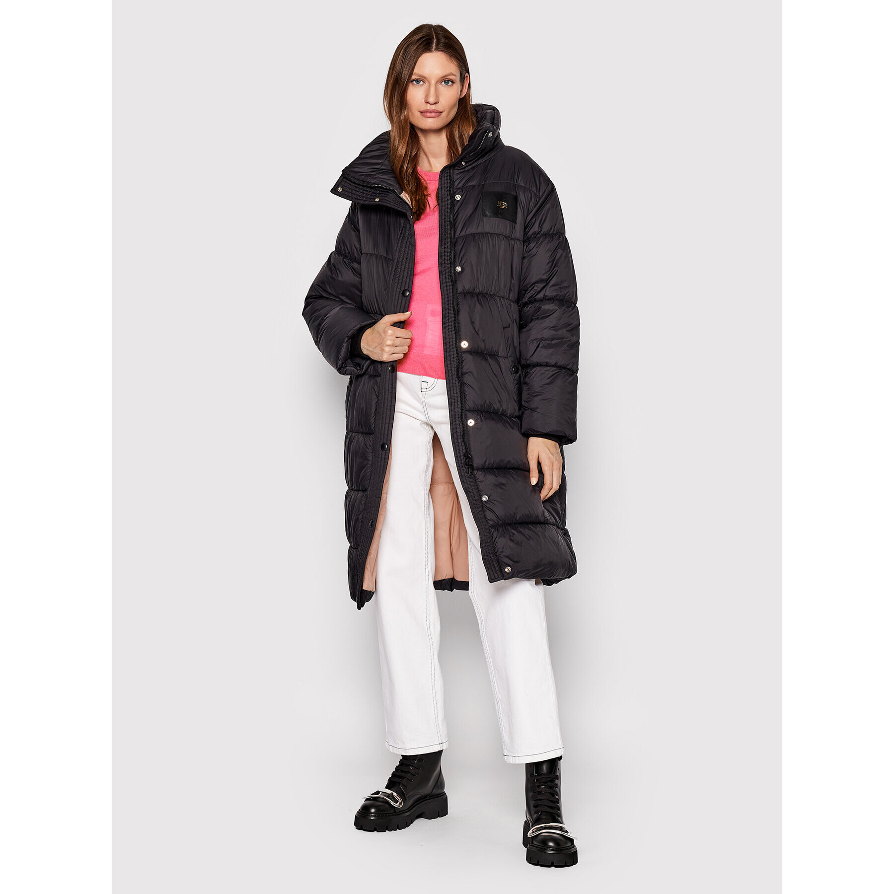 N°21 Пухено яке 22I N2M0 O111 5004 Черен Regular Fit - Pepit.bg
