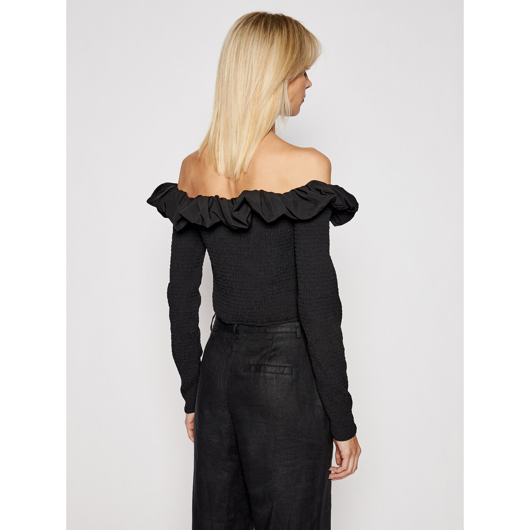 NA-KD Блуза Off Shoulder 1018-006810-0002-581 Черен Slim Fit - Pepit.bg