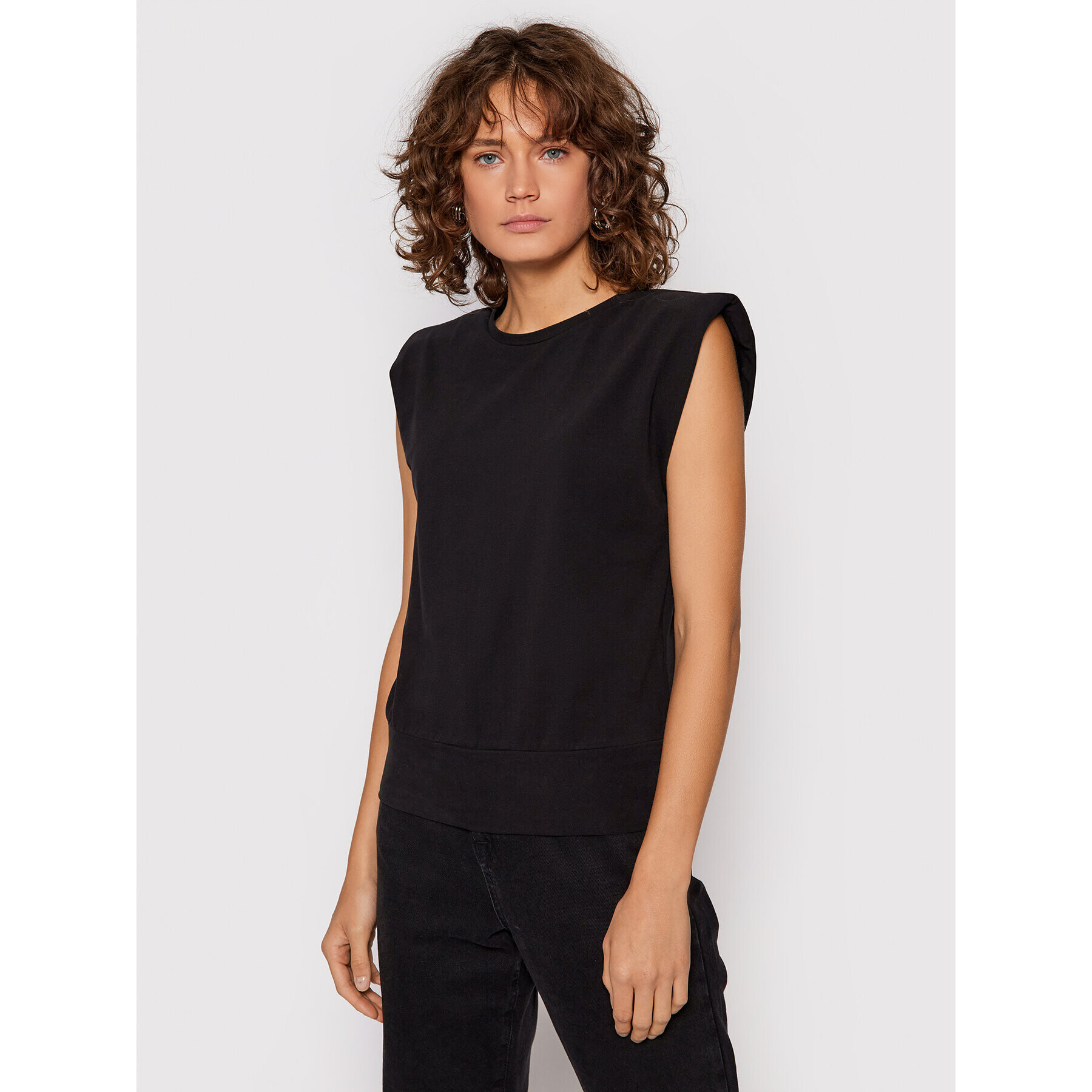 NA-KD Блуза Padded Shoulder 1100-004247-0002-003 Черен Regular Fit - Pepit.bg