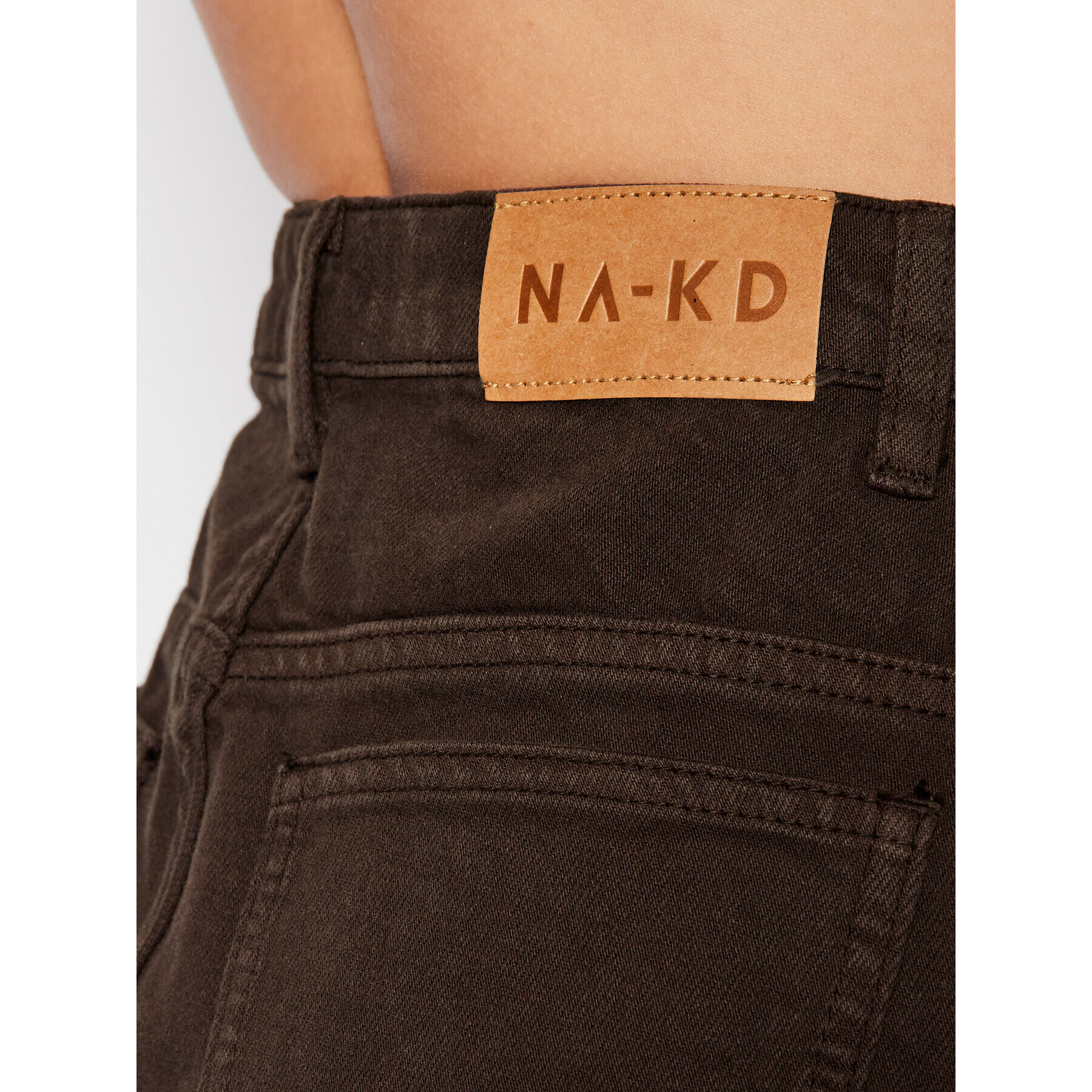 NA-KD Дънки 1100-004515-0765-581 Кафяв Straight Leg - Pepit.bg