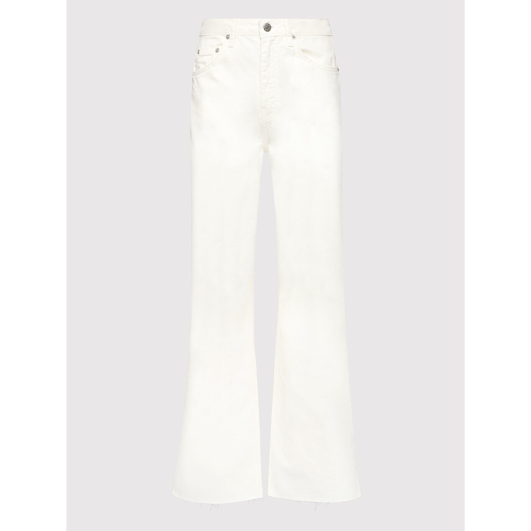 NA-KD Дънки Raw Hem 1100-005321-0244-581 Бял Regular Fit - Pepit.bg
