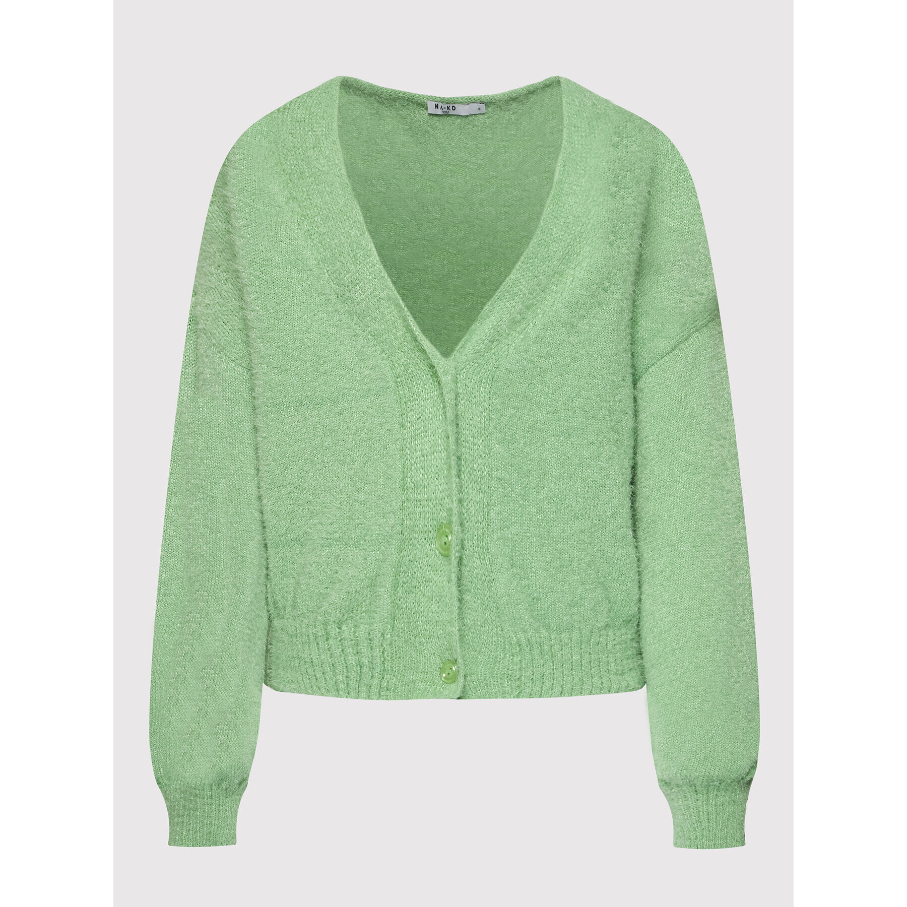 NA-KD Кардиган Knitted 1018-008608-1433-003 Зелен Oversize - Pepit.bg