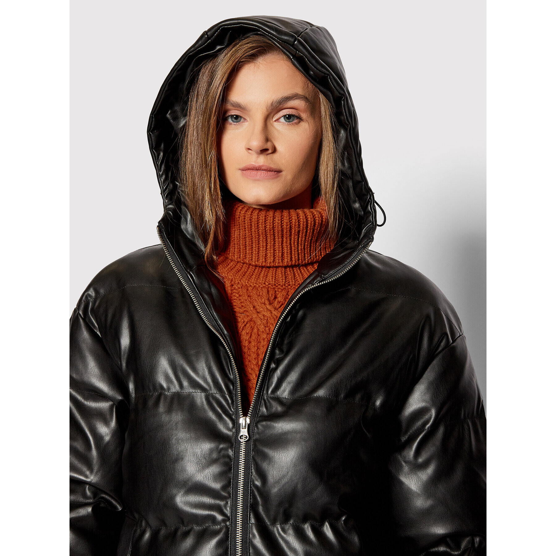 NA-KD Кожено яке 1100-004494-0002-581 Черен Regular Fit - Pepit.bg