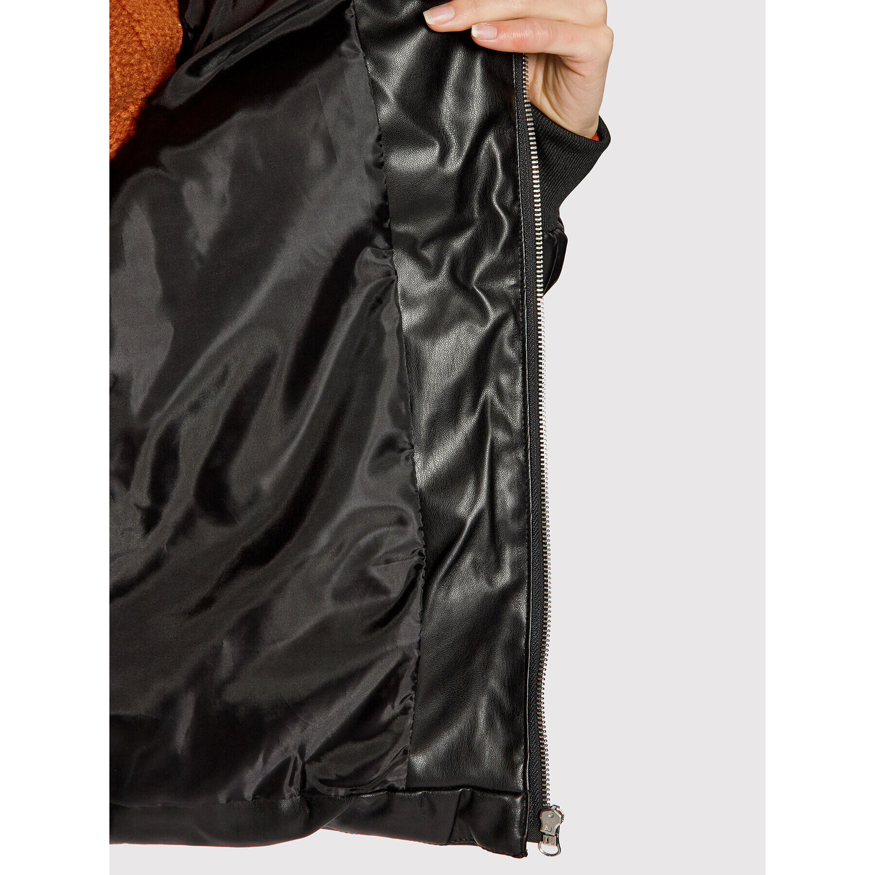 NA-KD Кожено яке 1100-004494-0002-581 Черен Regular Fit - Pepit.bg