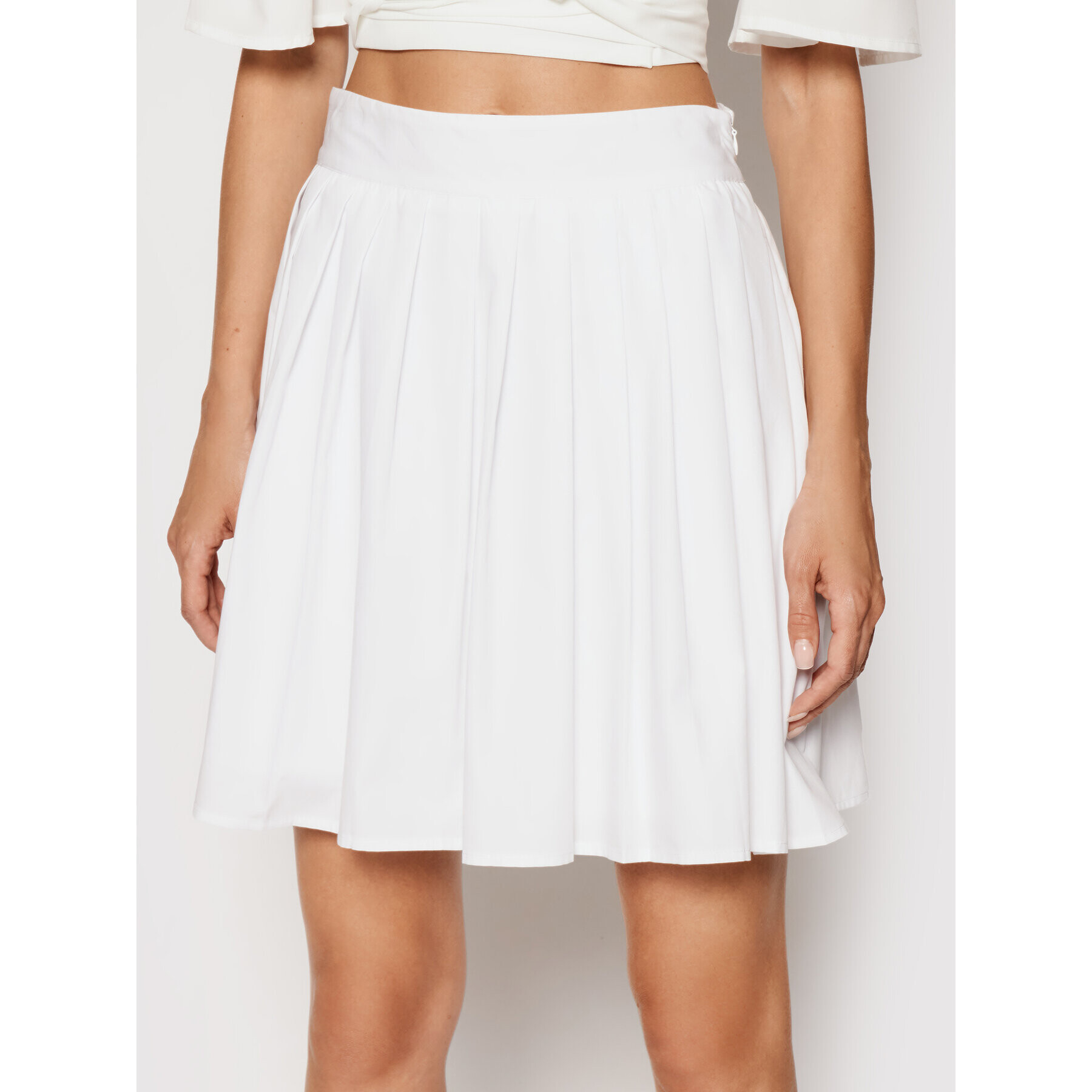 NA-KD Пола тип трапец Pleated 1018-006831-0001-581 Бял Regular Fit - Pepit.bg
