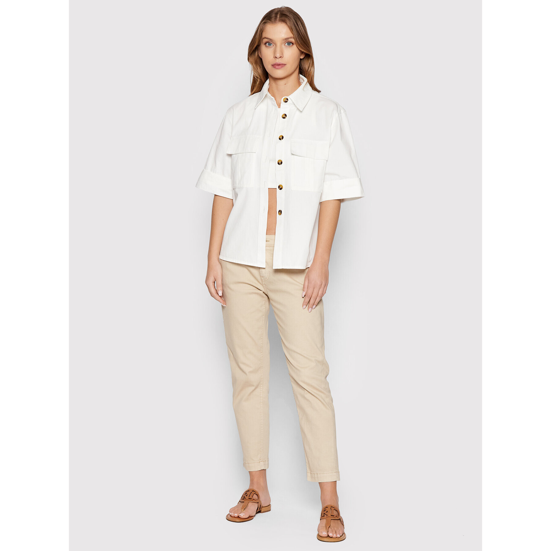 NA-KD Риза 1018-008324-0244-581 Бял Oversize - Pepit.bg