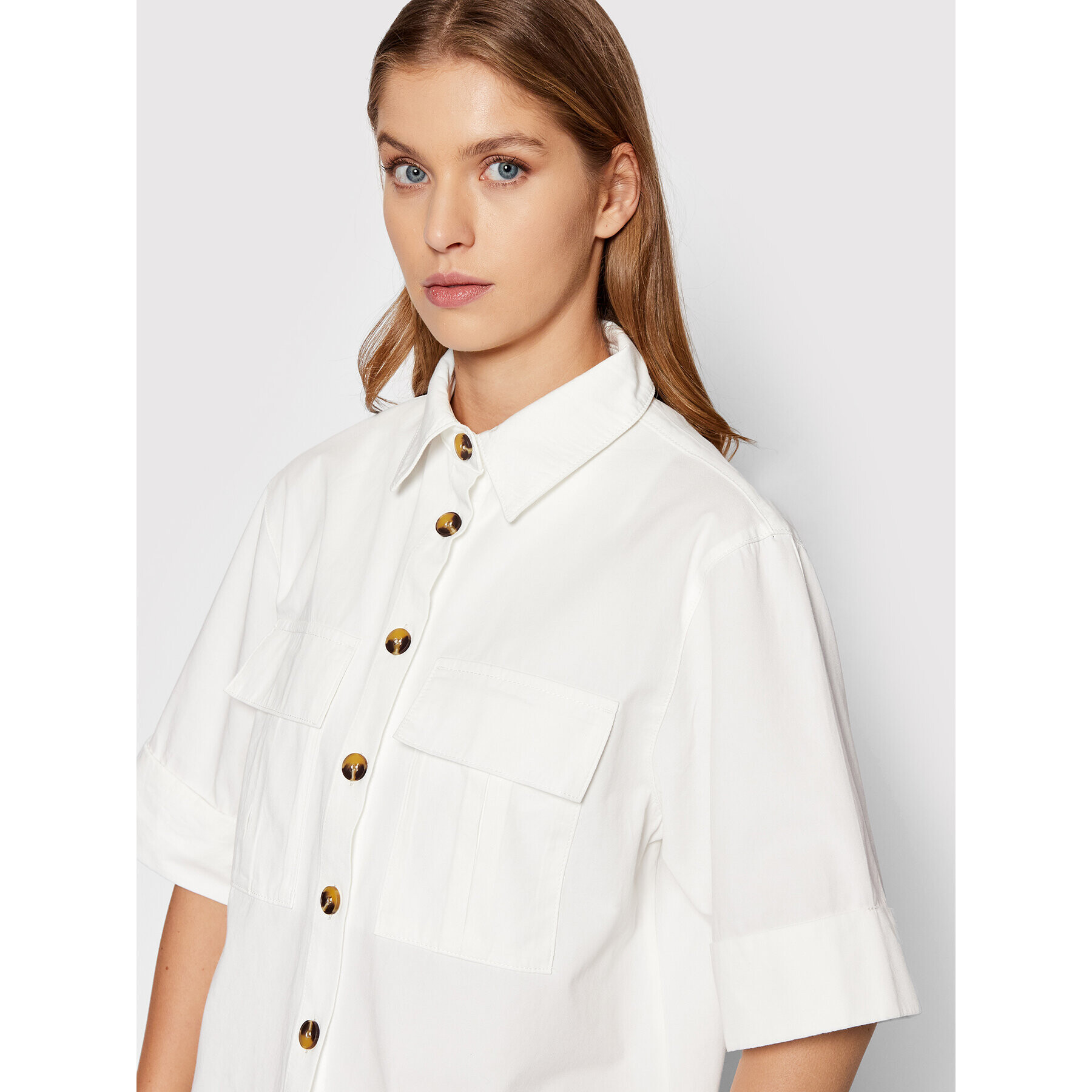 NA-KD Риза 1018-008324-0244-581 Бял Oversize - Pepit.bg