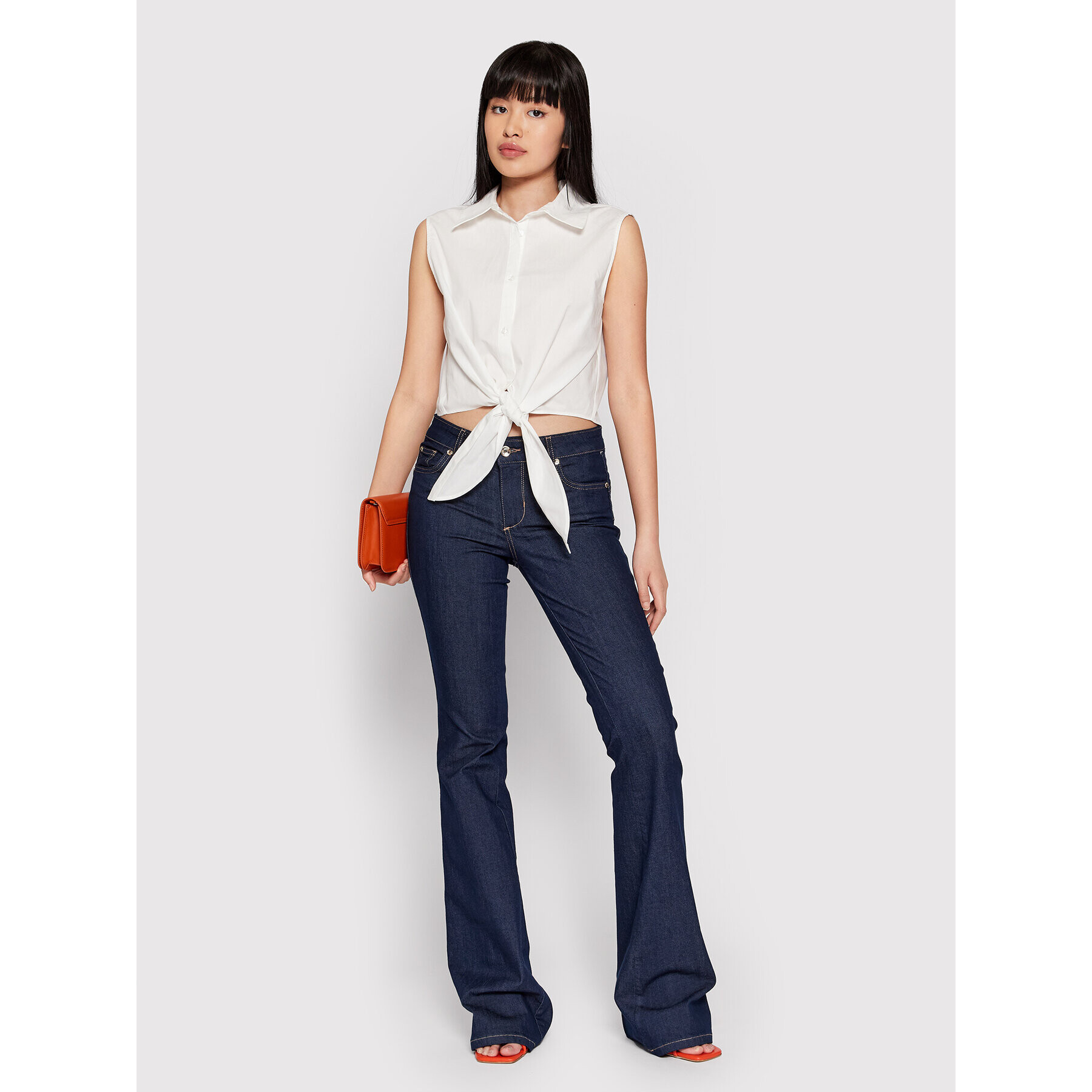 NA-KD Риза Front Knot 1018-008642-0001-581 Бял Regular Fit - Pepit.bg