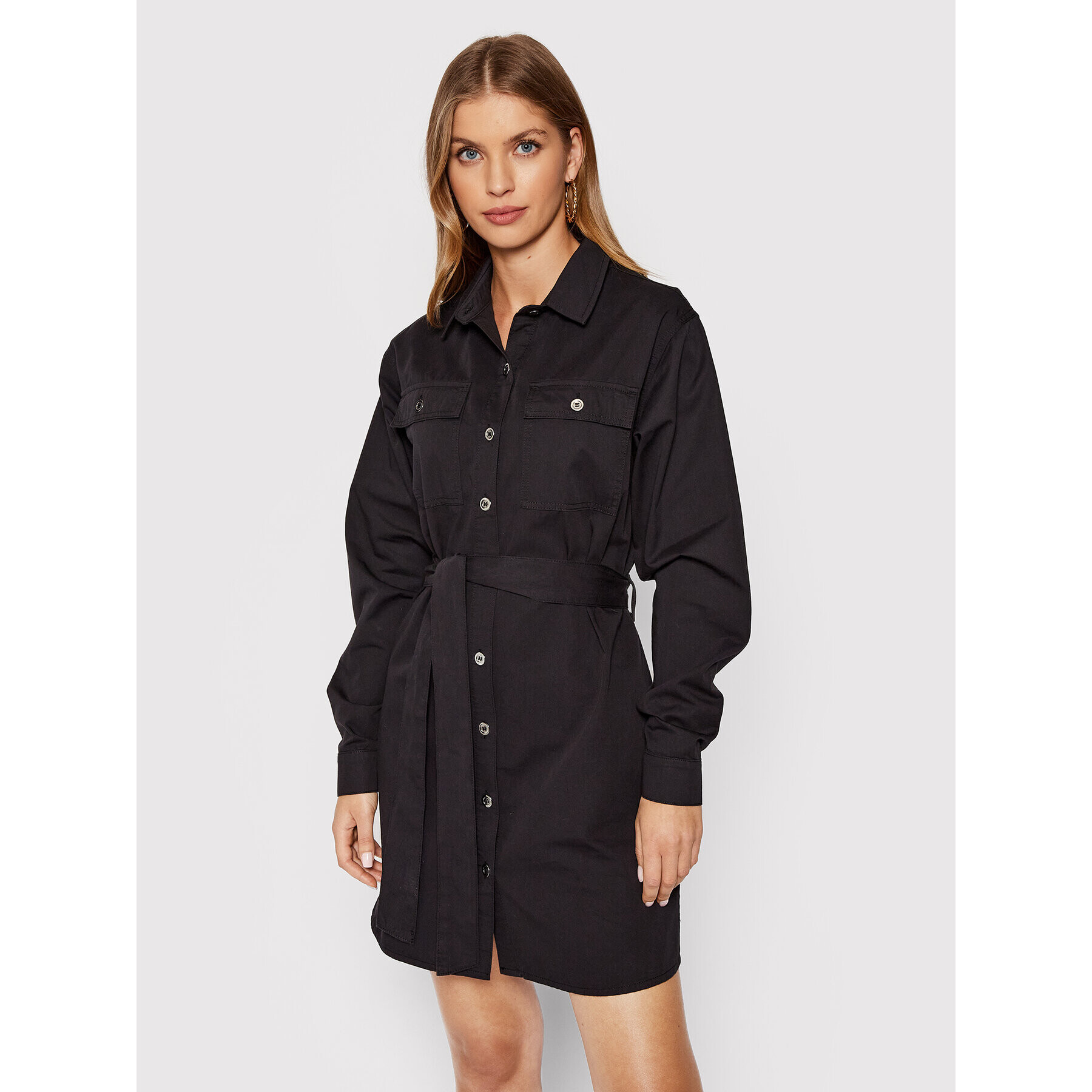 NA-KD Рокля тип риза 1018-008323-0002-581 Черен Regular Fit - Pepit.bg