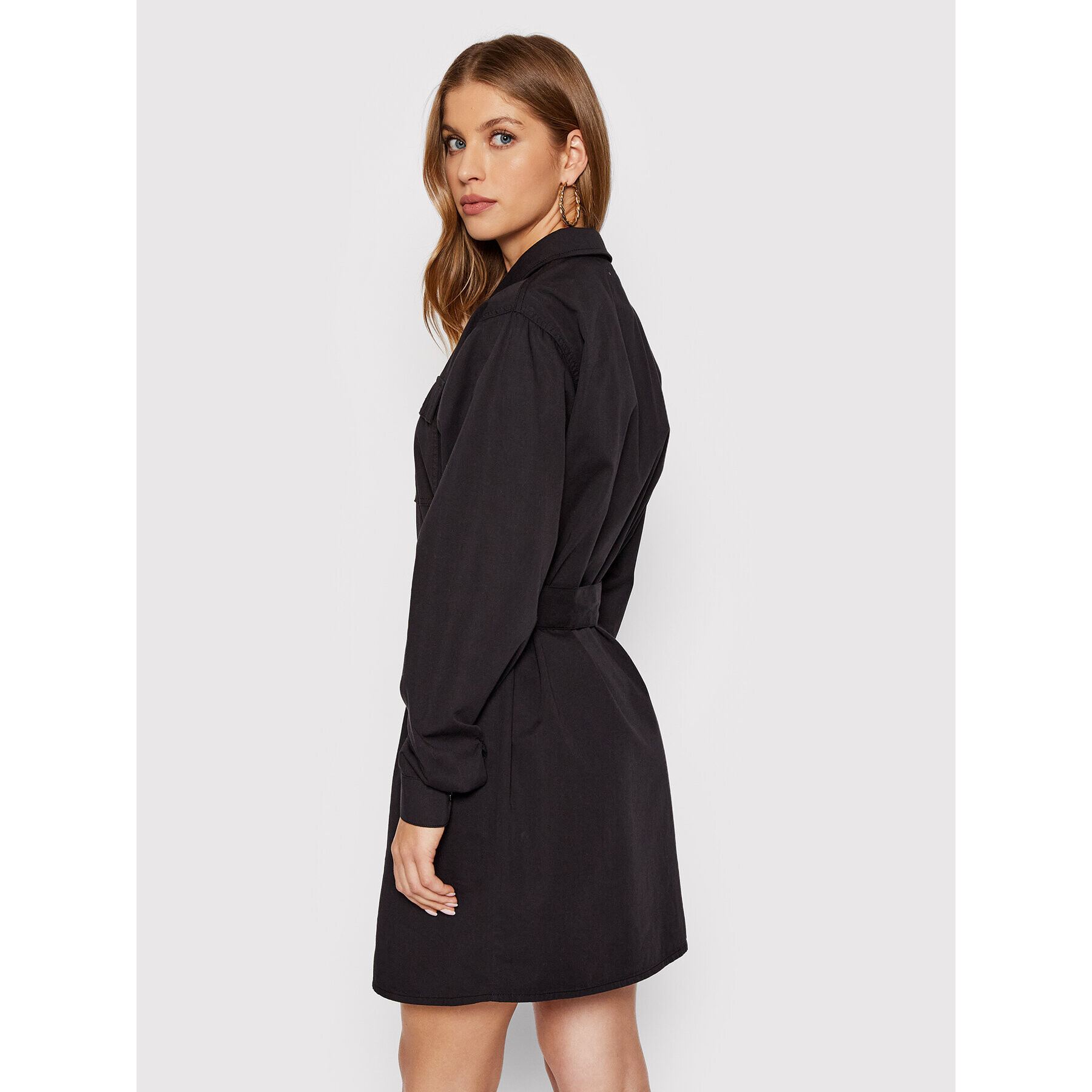 NA-KD Рокля тип риза 1018-008323-0002-581 Черен Regular Fit - Pepit.bg
