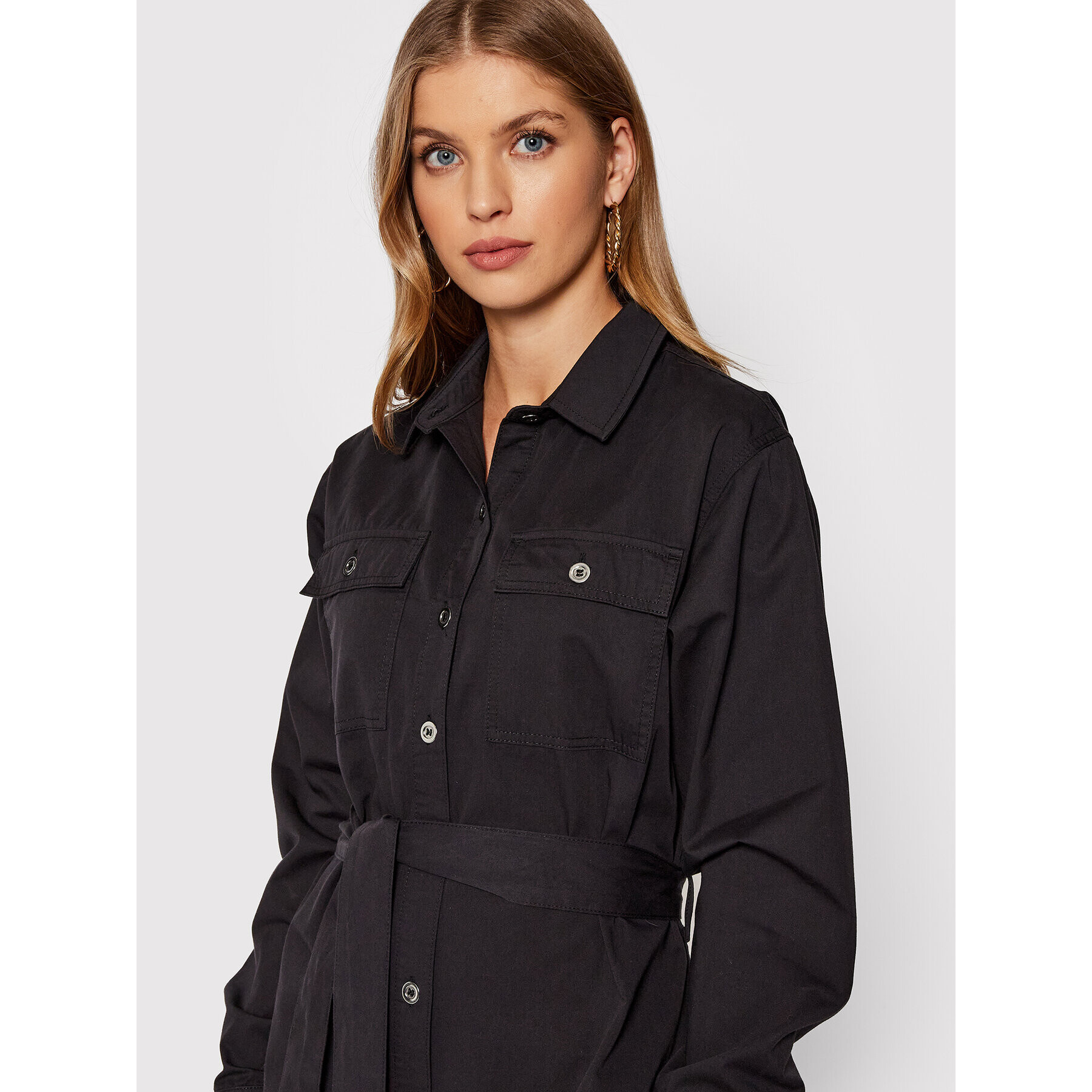 NA-KD Рокля тип риза 1018-008323-0002-581 Черен Regular Fit - Pepit.bg