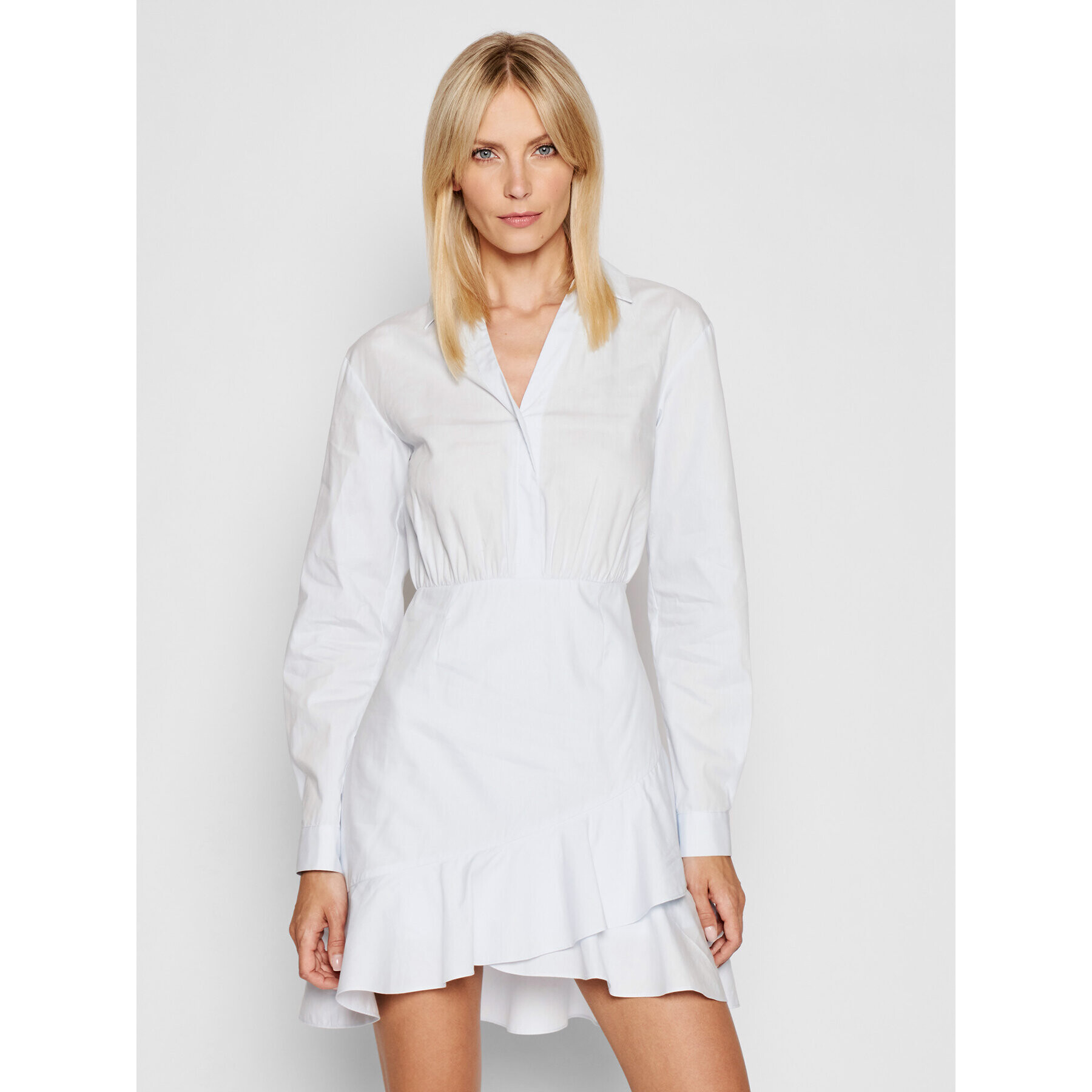 NA-KD Рокля тип риза Flounce 1018-006854-0047-581 Син Regular Fit - Pepit.bg