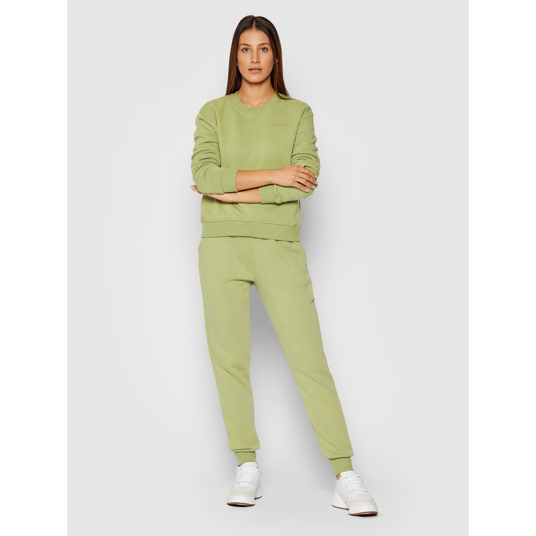 NA-KD Суитшърт Logo Basic 1044-000155-4083-003 Зелен Regular Fit - Pepit.bg
