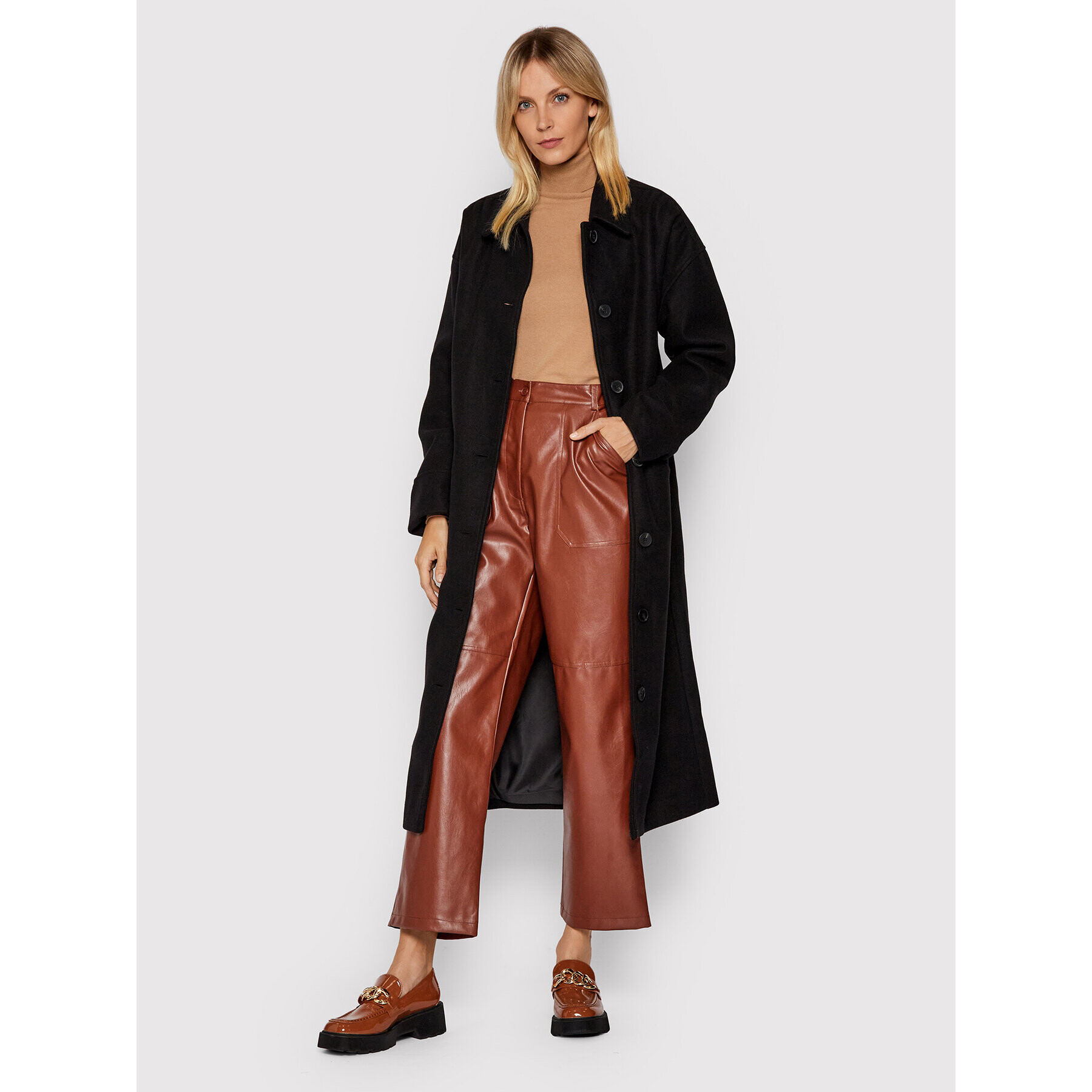 NA-KD Тренч 1018-007341-0002-581 Черен Regular Fit - Pepit.bg