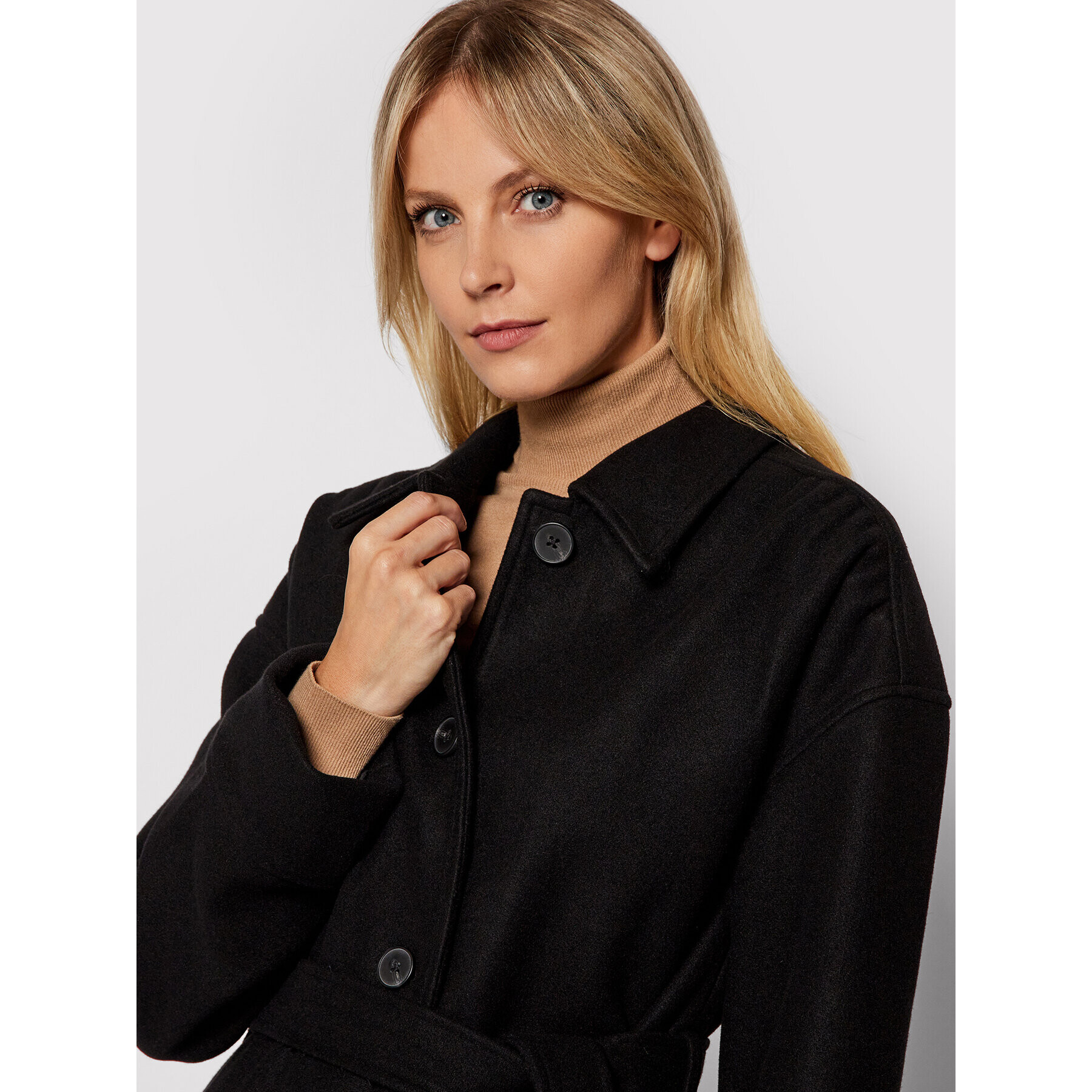 NA-KD Тренч 1018-007341-0002-581 Черен Regular Fit - Pepit.bg