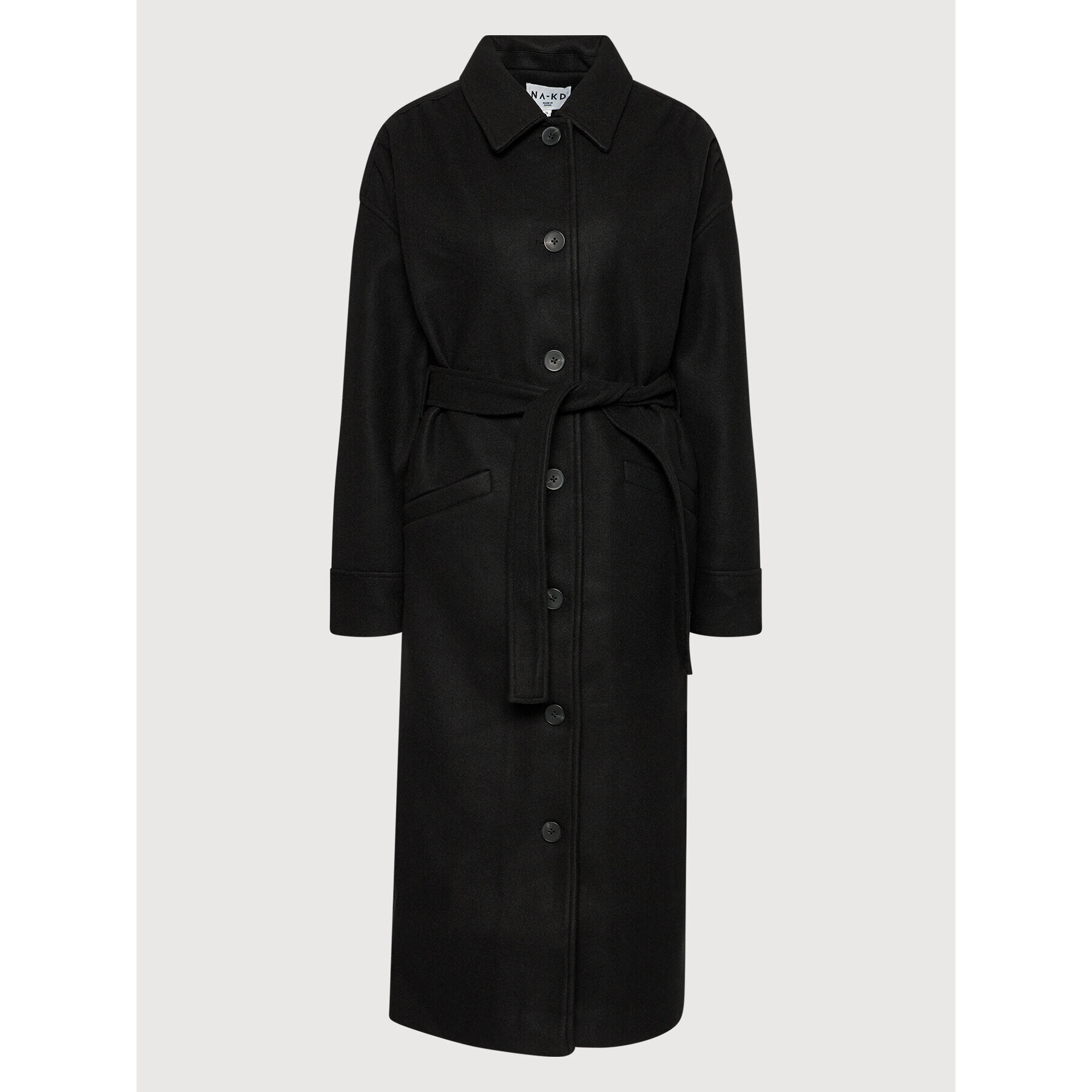 NA-KD Тренч 1018-007341-0002-581 Черен Regular Fit - Pepit.bg