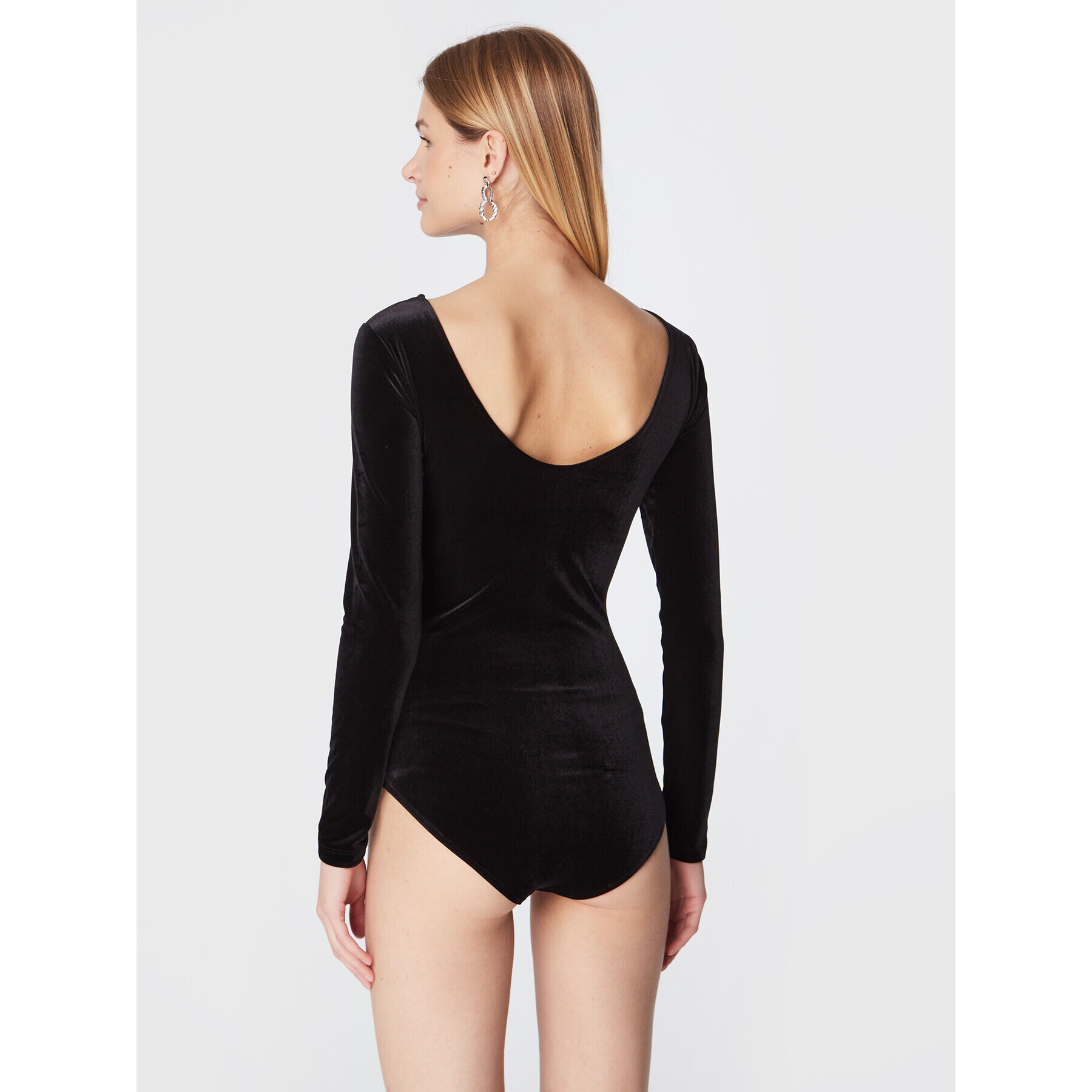 NAF NAF Боди Ovelvet THNT54 Черен Regular Fit - Pepit.bg