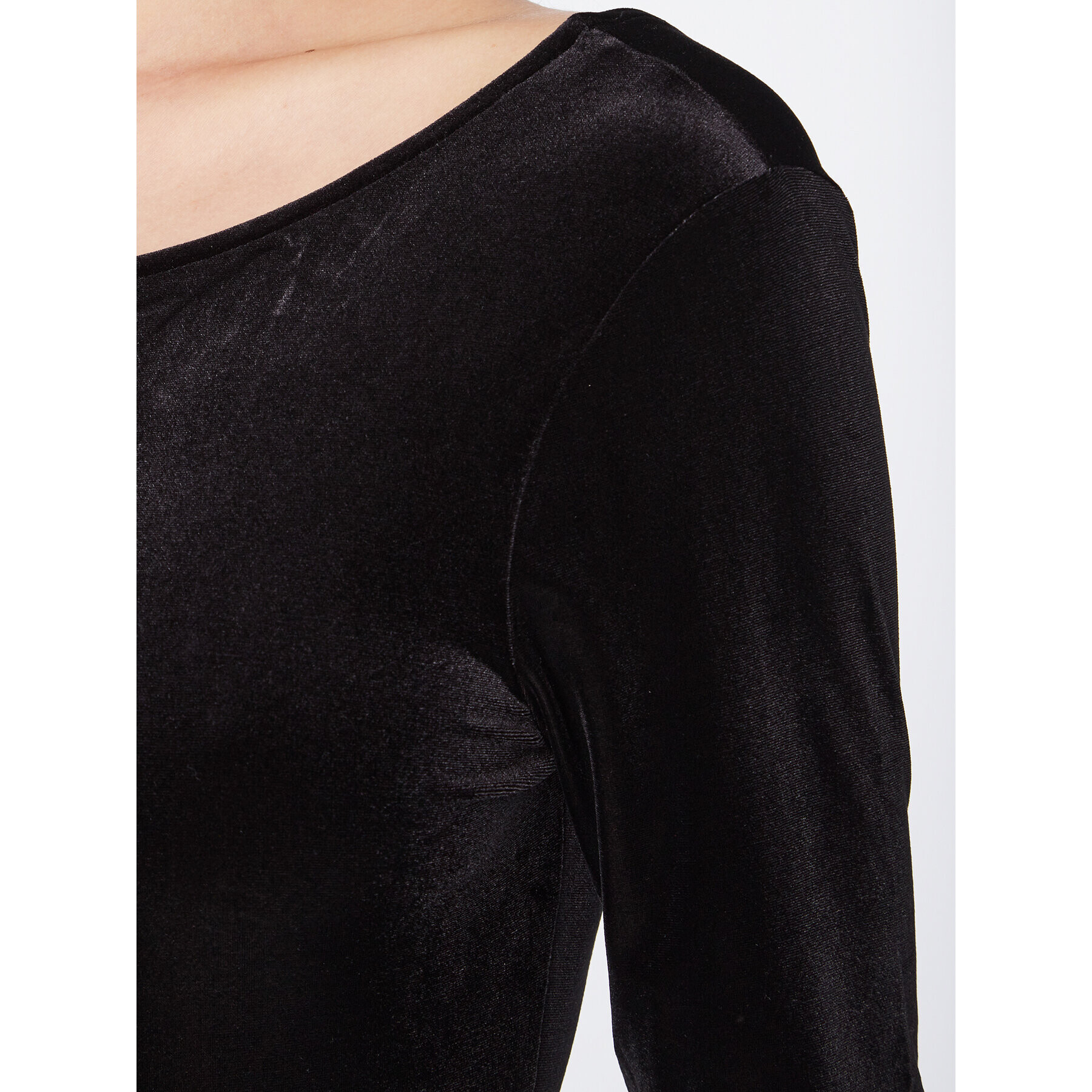 NAF NAF Боди Ovelvet THNT54 Черен Regular Fit - Pepit.bg