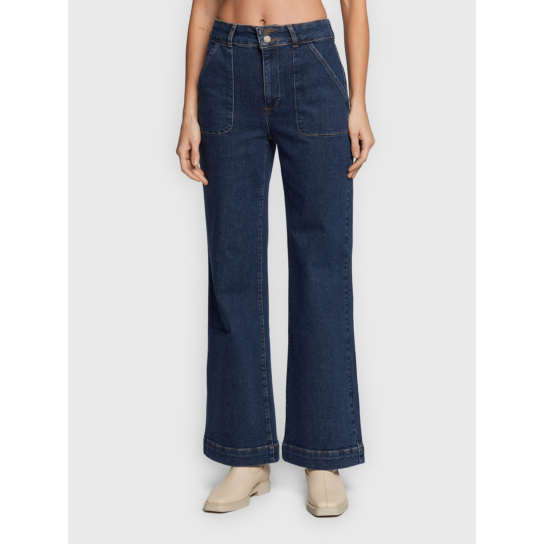 NAF NAF Дънки Giffina THNP16 Тъмносин Regular Fit - Pepit.bg