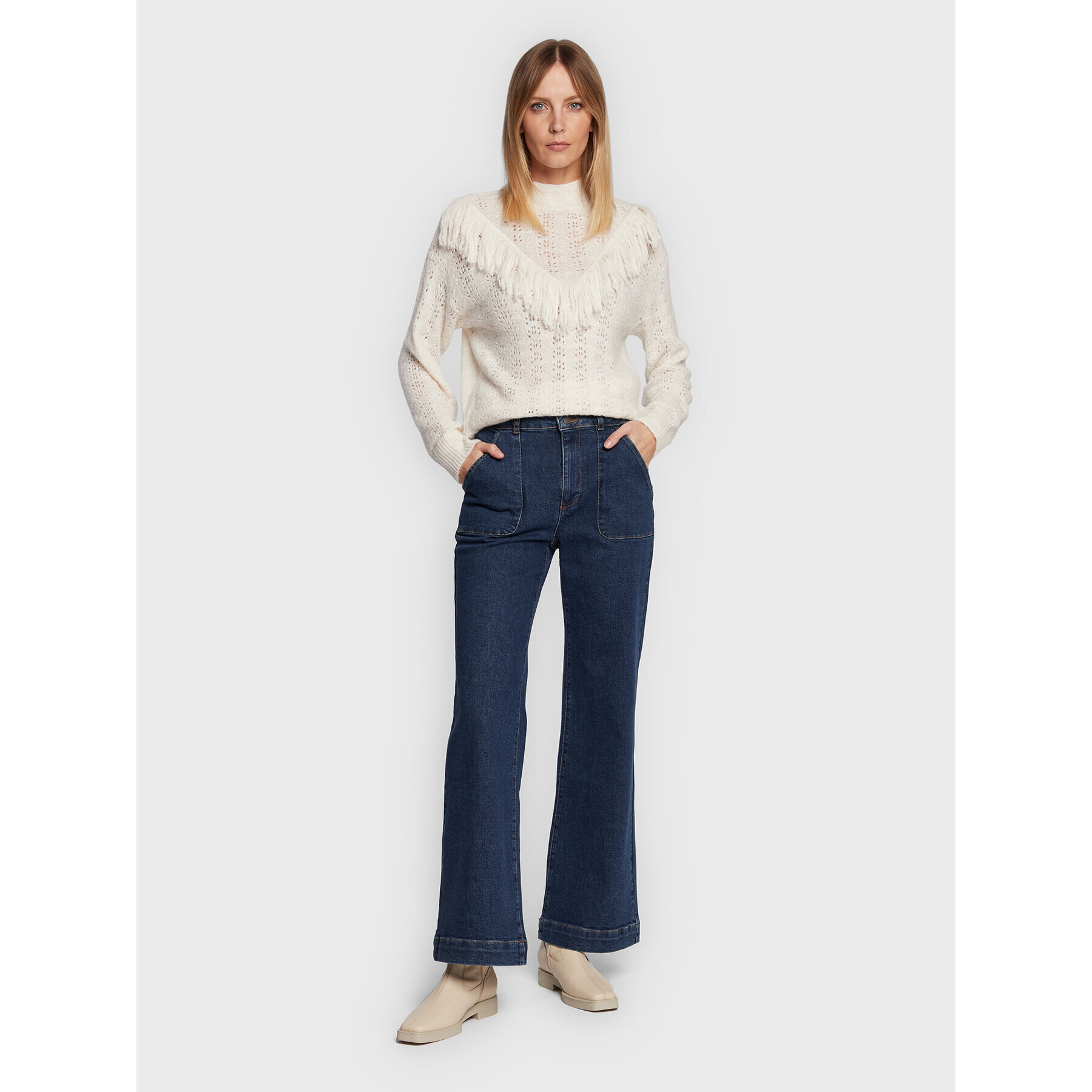 NAF NAF Дънки Giffina THNP16 Тъмносин Regular Fit - Pepit.bg