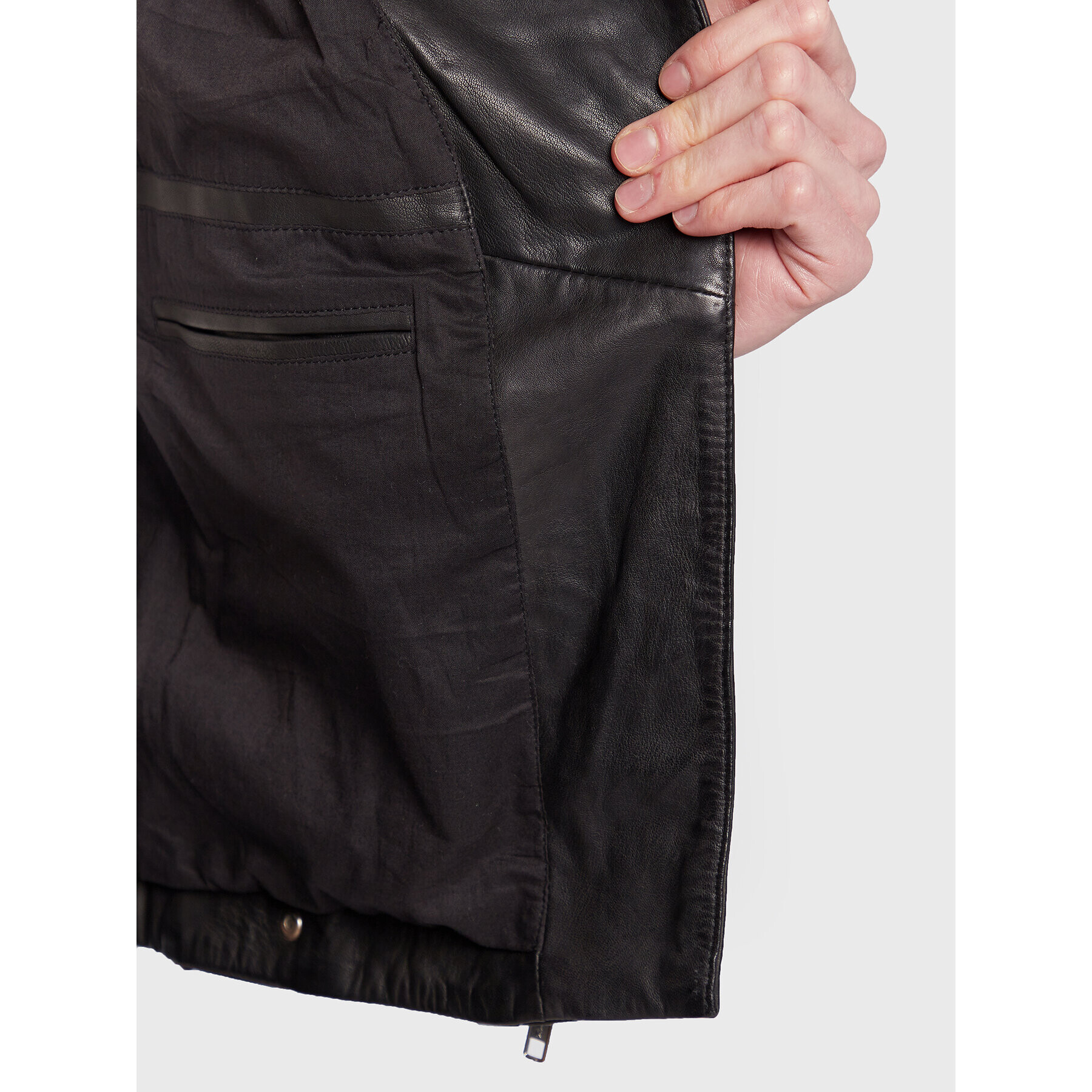 NAF NAF Кожено яке Camily THNL15 Черен Regular Fit - Pepit.bg