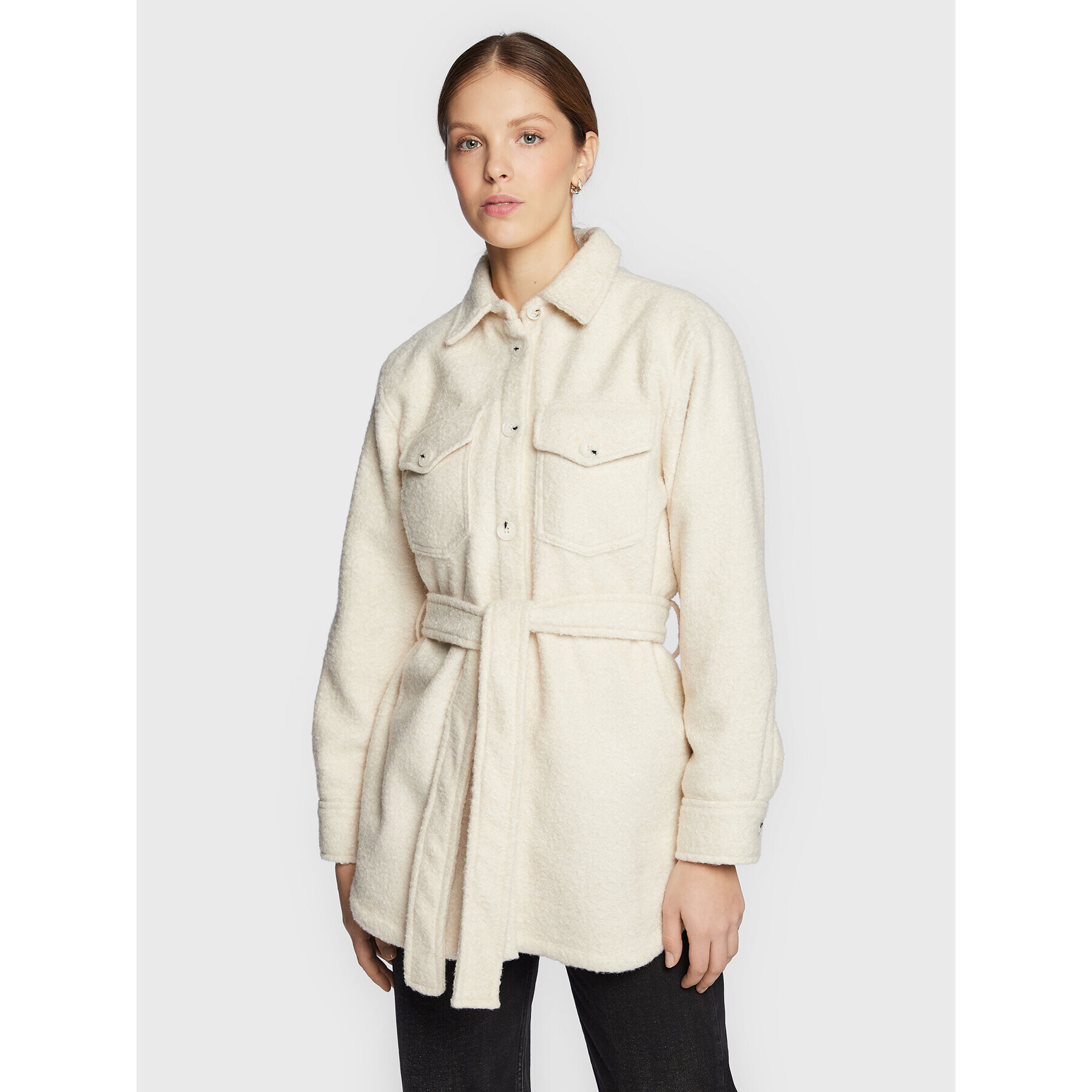 NAF NAF Кожух Bufritz THNK23 Екрю Regular Fit - Pepit.bg