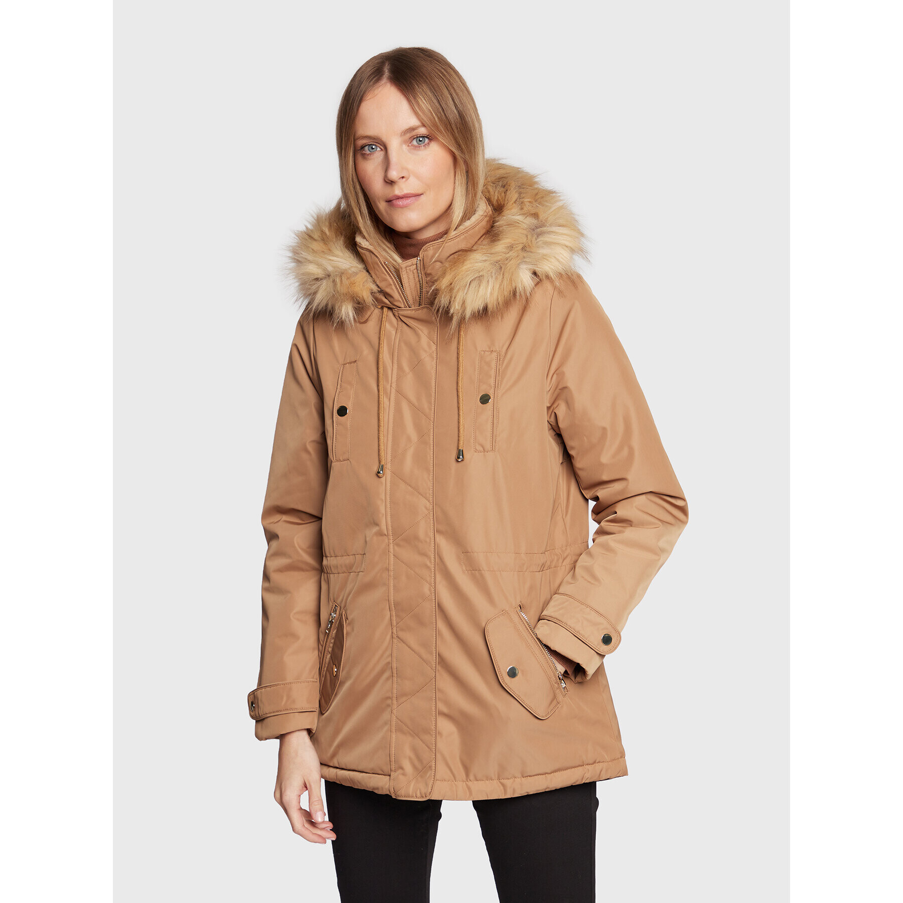NAF NAF Парка Buparkie THNK7 Кафяв Regular Fit - Pepit.bg