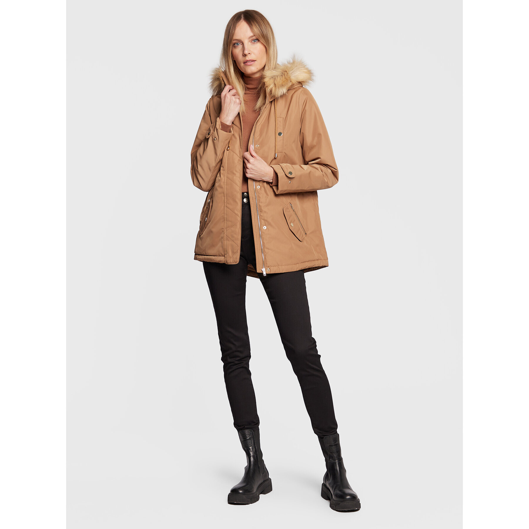 NAF NAF Парка Buparkie THNK7 Кафяв Regular Fit - Pepit.bg