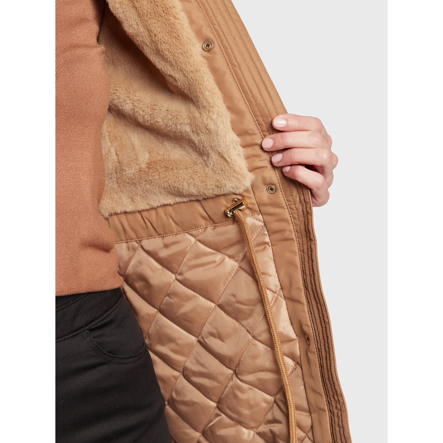 NAF NAF Парка Buparkie THNK7 Кафяв Regular Fit - Pepit.bg