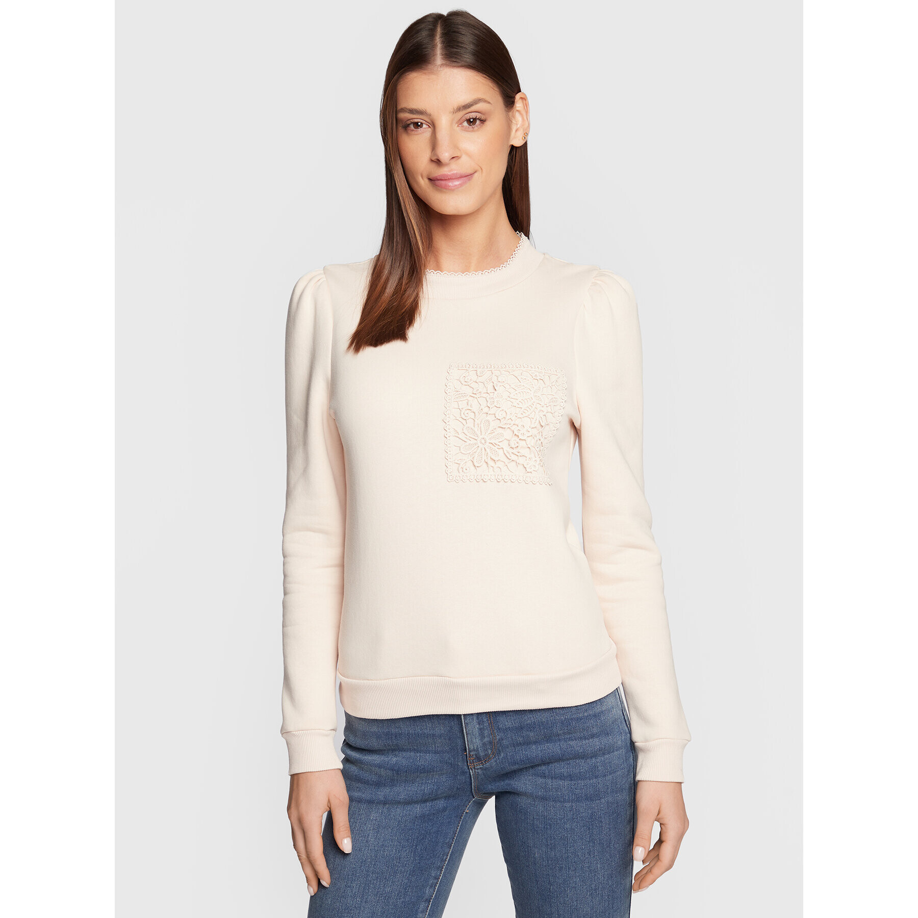 NAF NAF Суитшърт Alana THNS15A Бежов Regular Fit - Pepit.bg