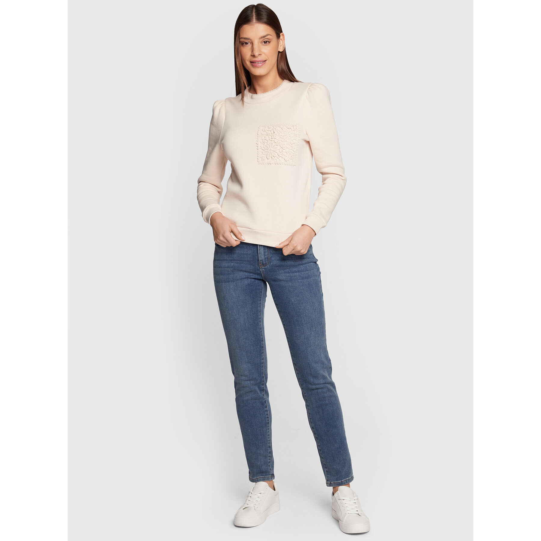 NAF NAF Суитшърт Alana THNS15A Бежов Regular Fit - Pepit.bg