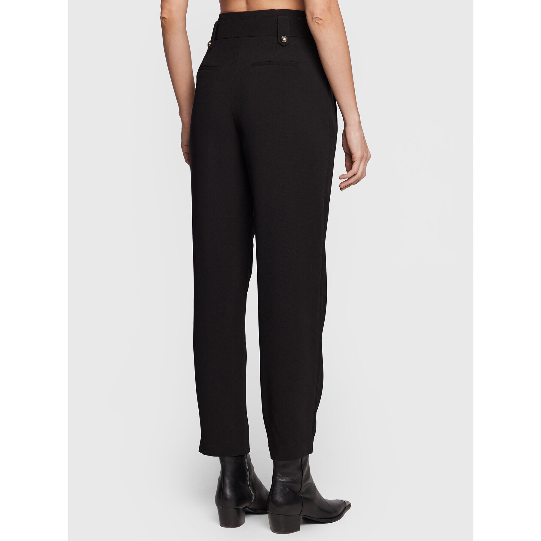 NAF NAF Текстилни панталони Eboucle THNP60 Черен Relaxed Fit - Pepit.bg