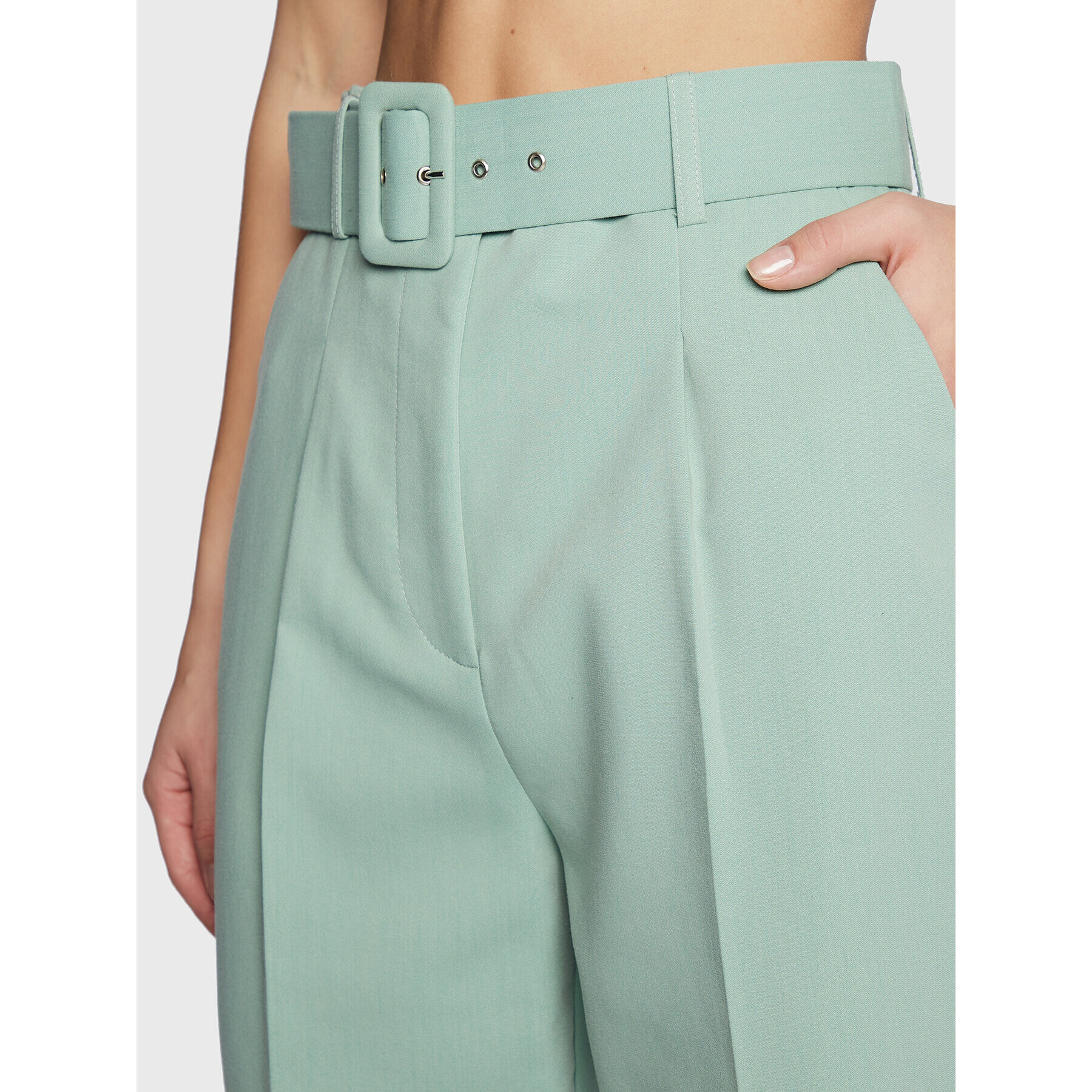NAF NAF Текстилни панталони Egisele THNP36 Зелен Slim Fit - Pepit.bg