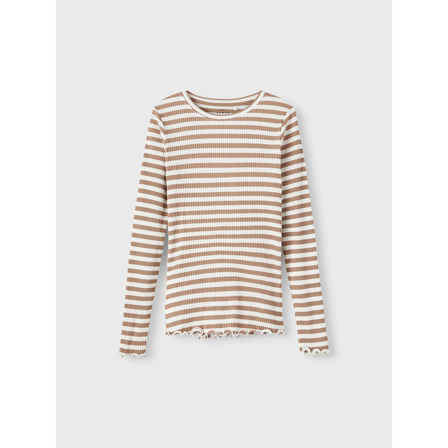 NAME IT Блуза 13206674 Бежов Slim Fit - Pepit.bg