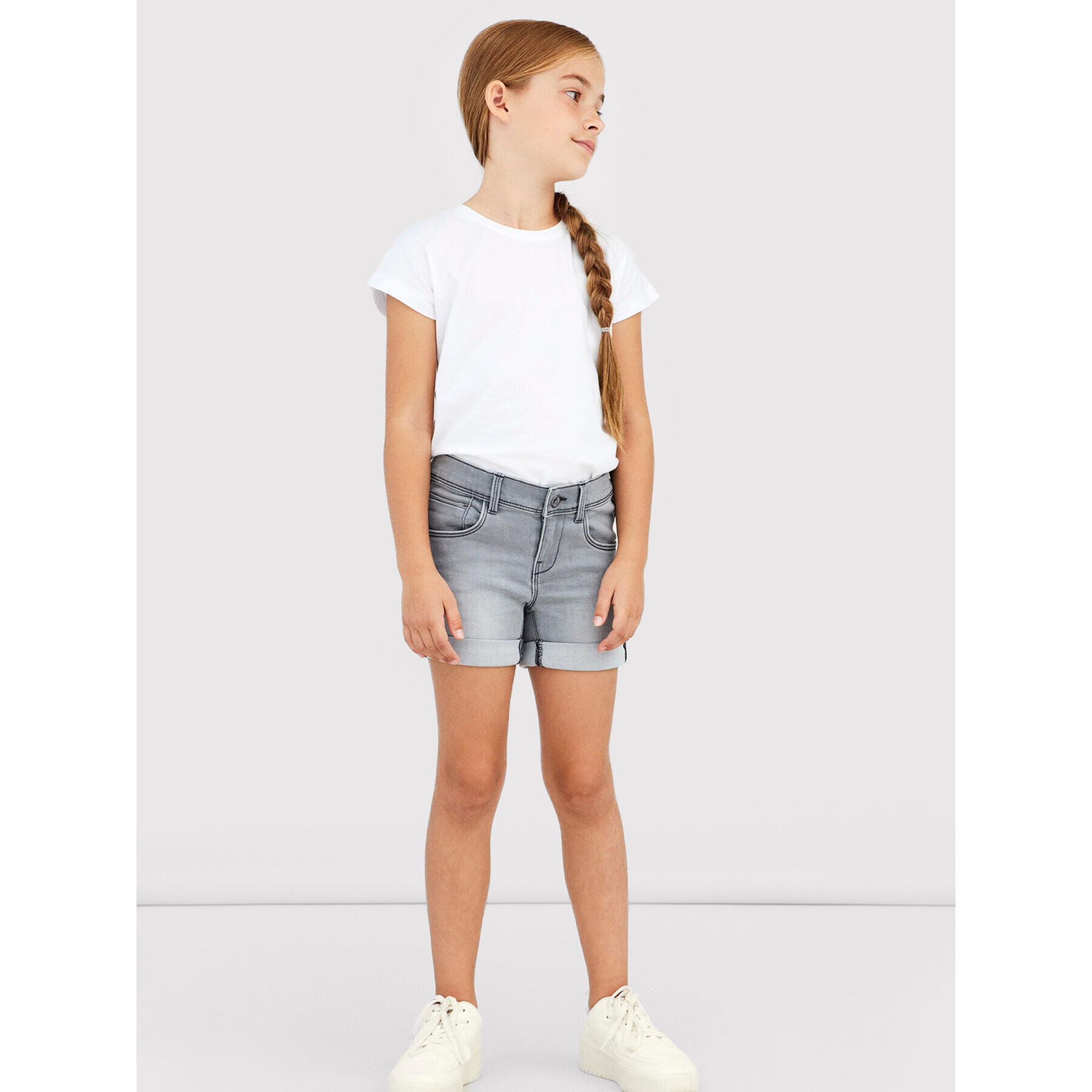 NAME IT Дънкови шорти 13197317 Сив Slim Fit - Pepit.bg