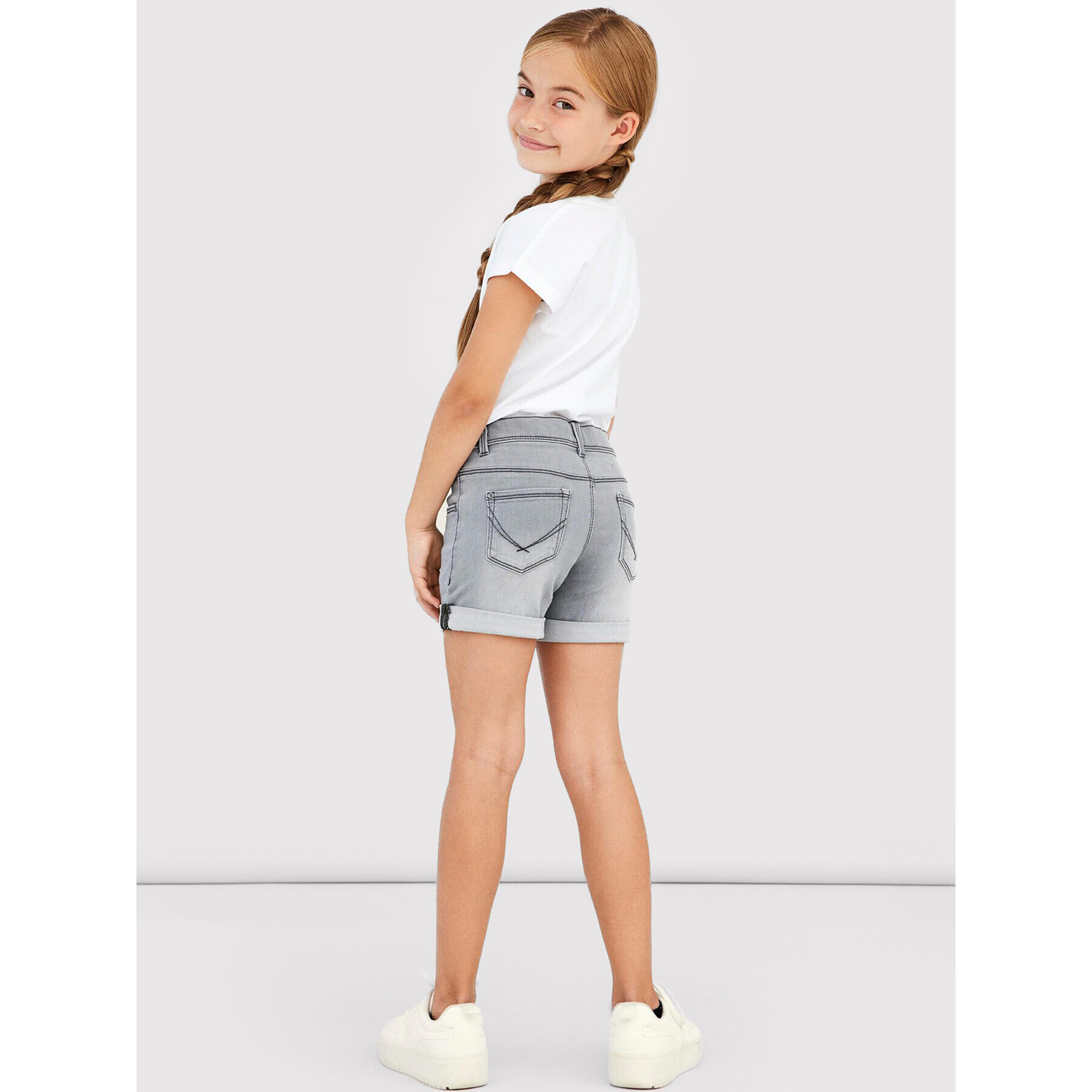 NAME IT Дънкови шорти 13197317 Сив Slim Fit - Pepit.bg