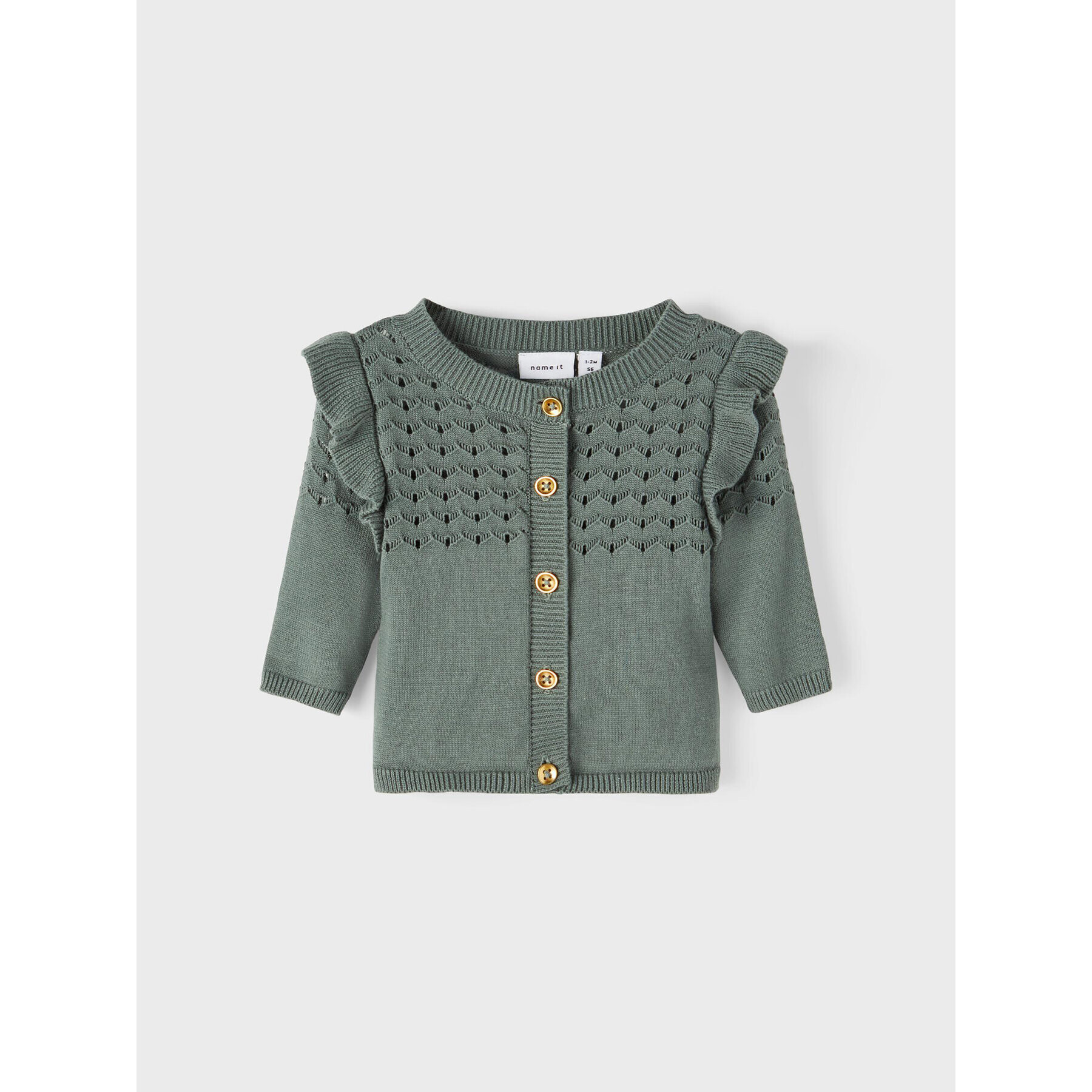 NAME IT Кардиган 13207073 Зелен Regular Fit - Pepit.bg