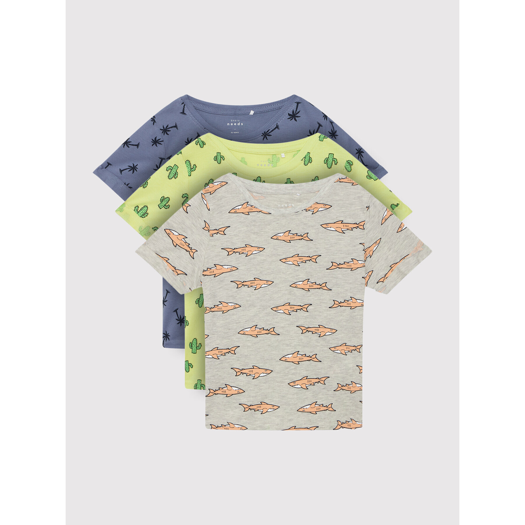 NAME IT Комплект 3 тишърти 13206068 Цветен Regular Fit - Pepit.bg