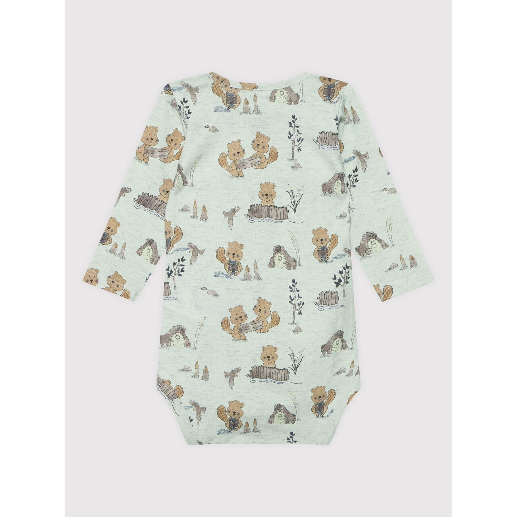 NAME IT Комплект боди и панталон 13205867 Зелен Regular Fit - Pepit.bg