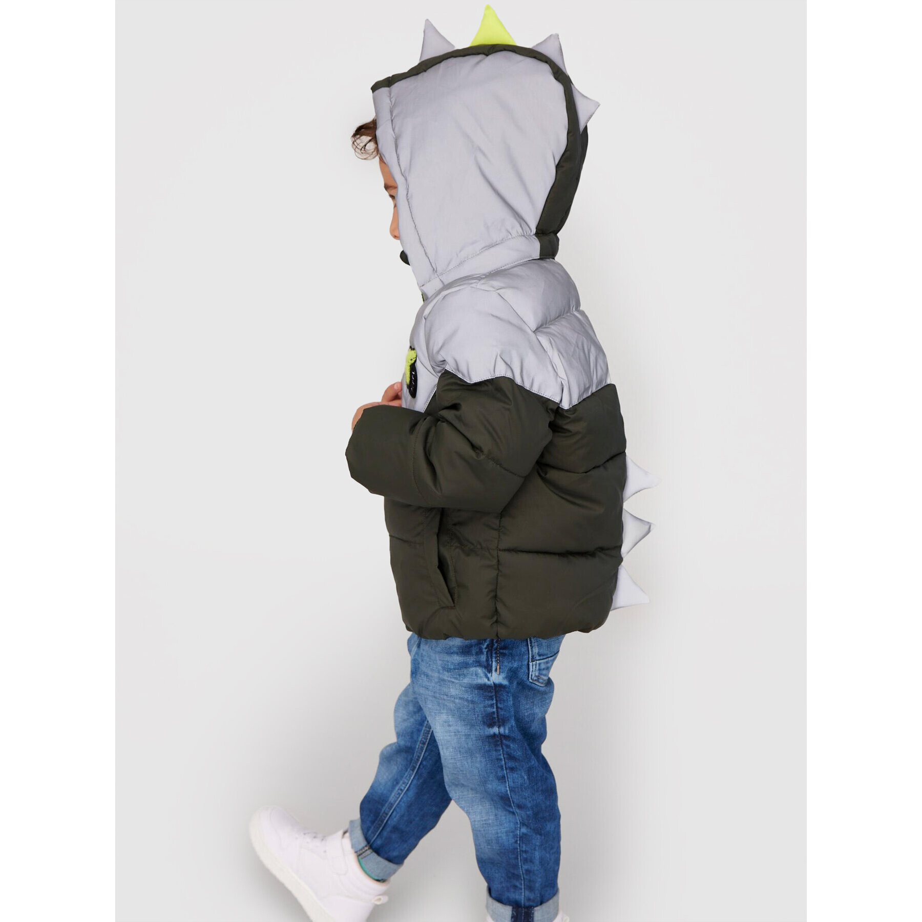 NAME IT Пухено яке 13205248 Сив Regular Fit - Pepit.bg