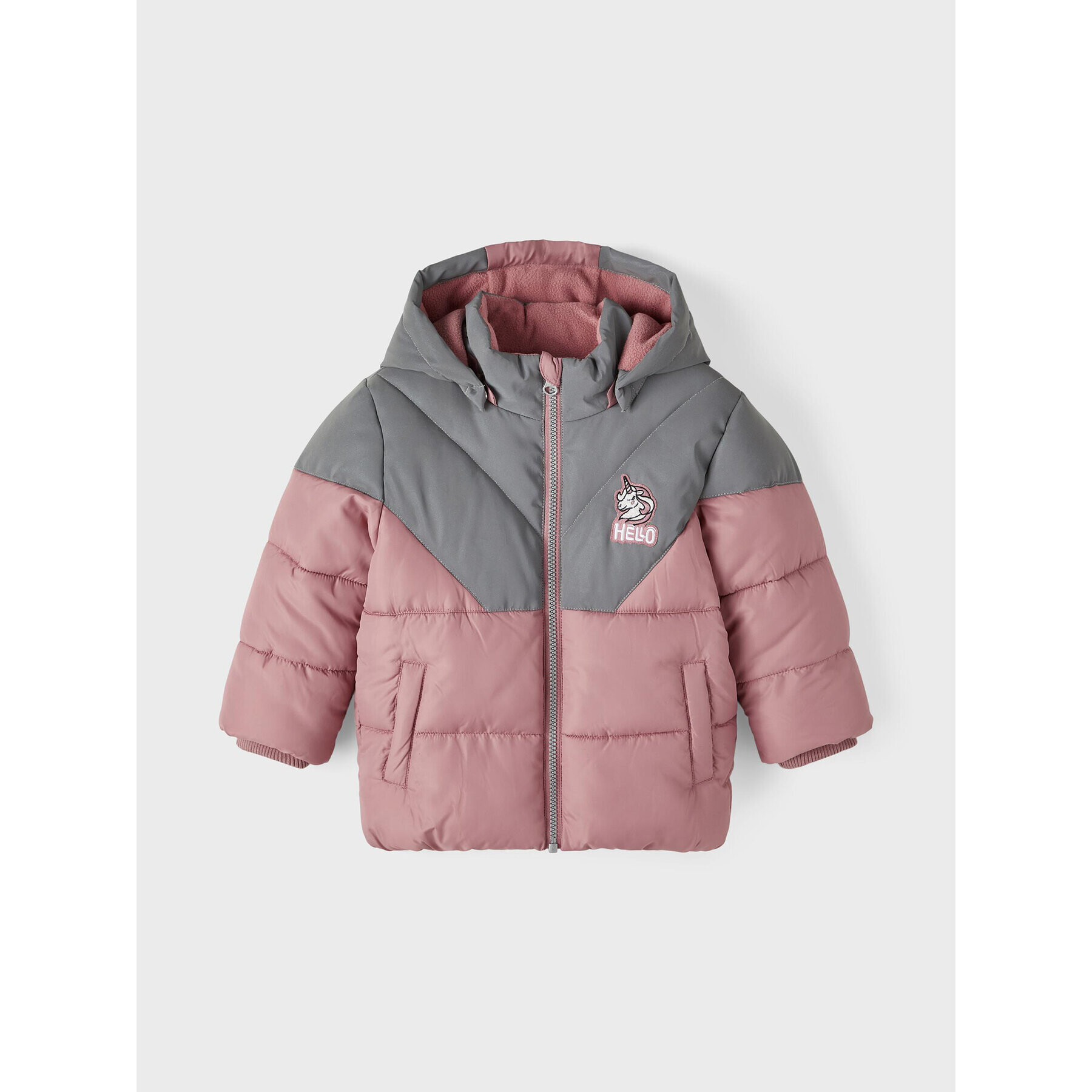 NAME IT Пухено яке 13209104 Розов Regular Fit - Pepit.bg