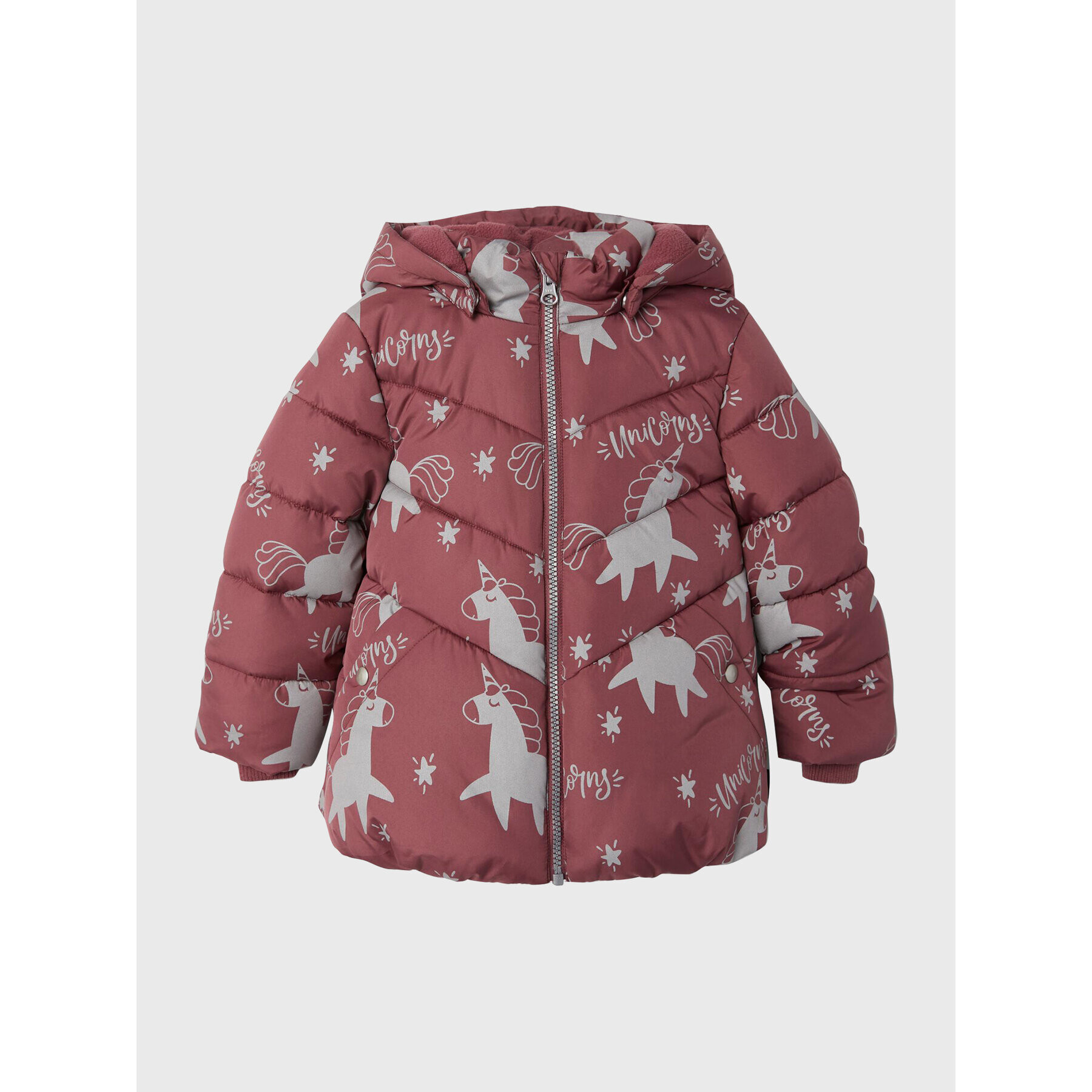 NAME IT Пухено яке 13209383 Розов Regular Fit - Pepit.bg