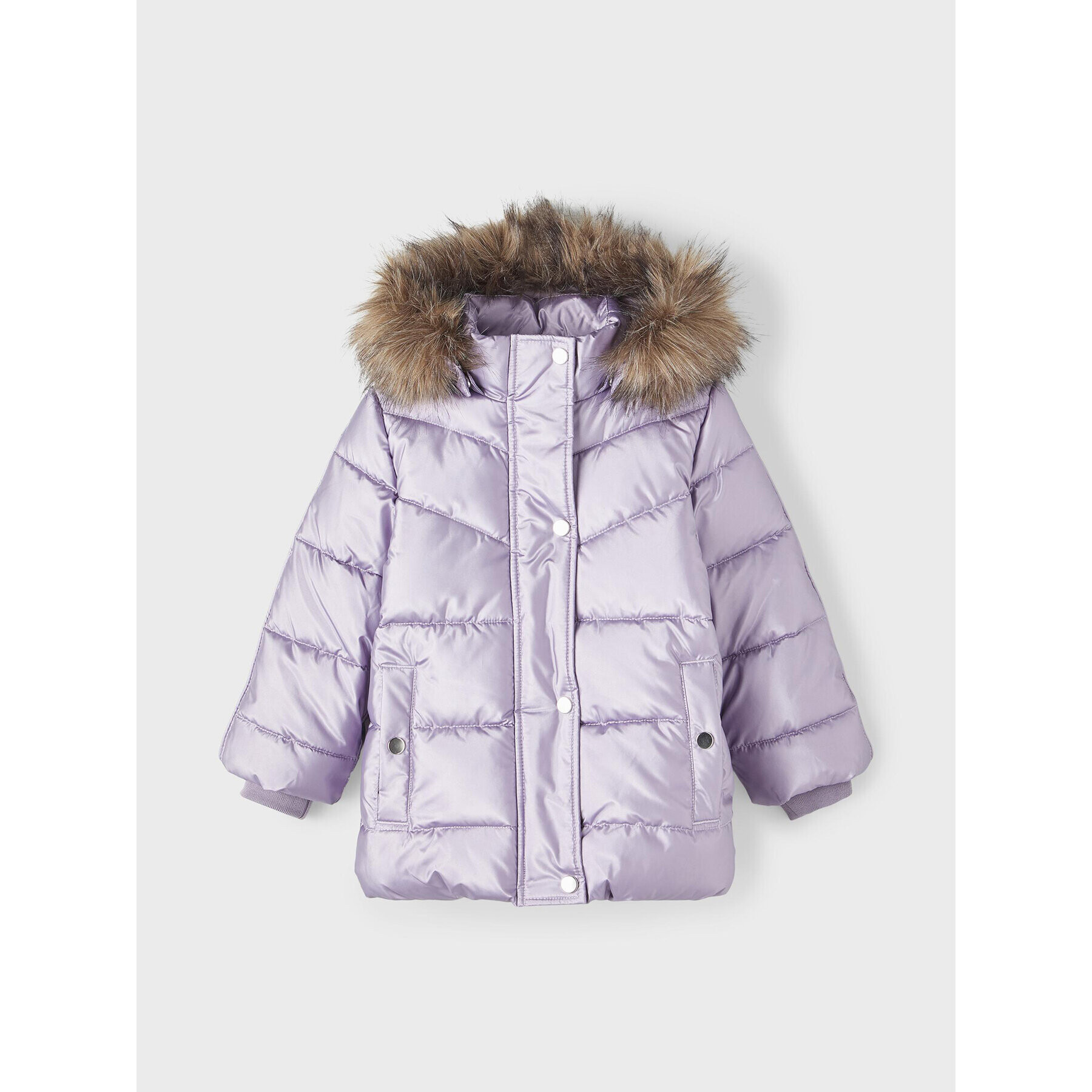 NAME IT Пухено яке 13218548 Виолетов Regular Fit - Pepit.bg