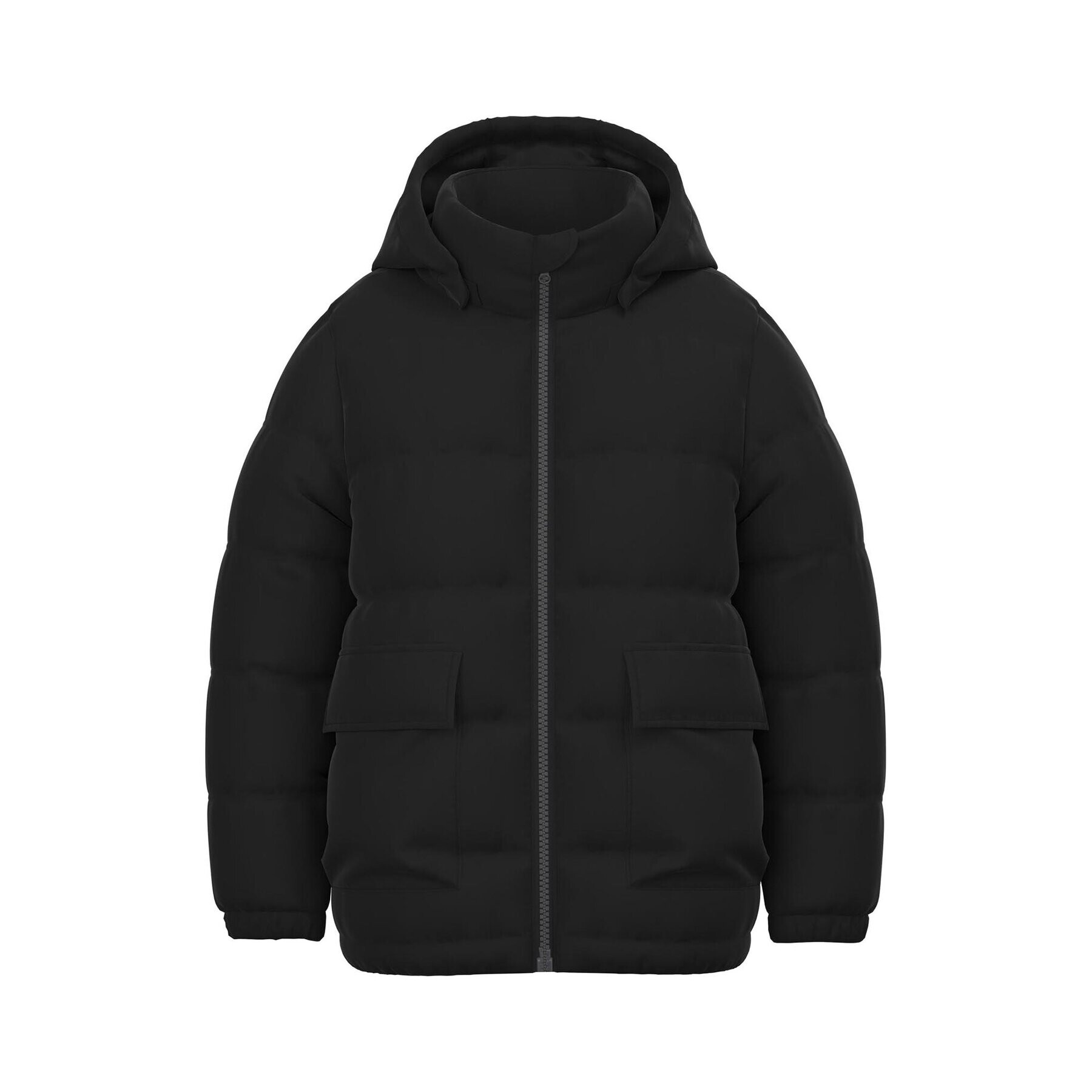 NAME IT Пухено яке 13219023 Черен Regular Fit - Pepit.bg