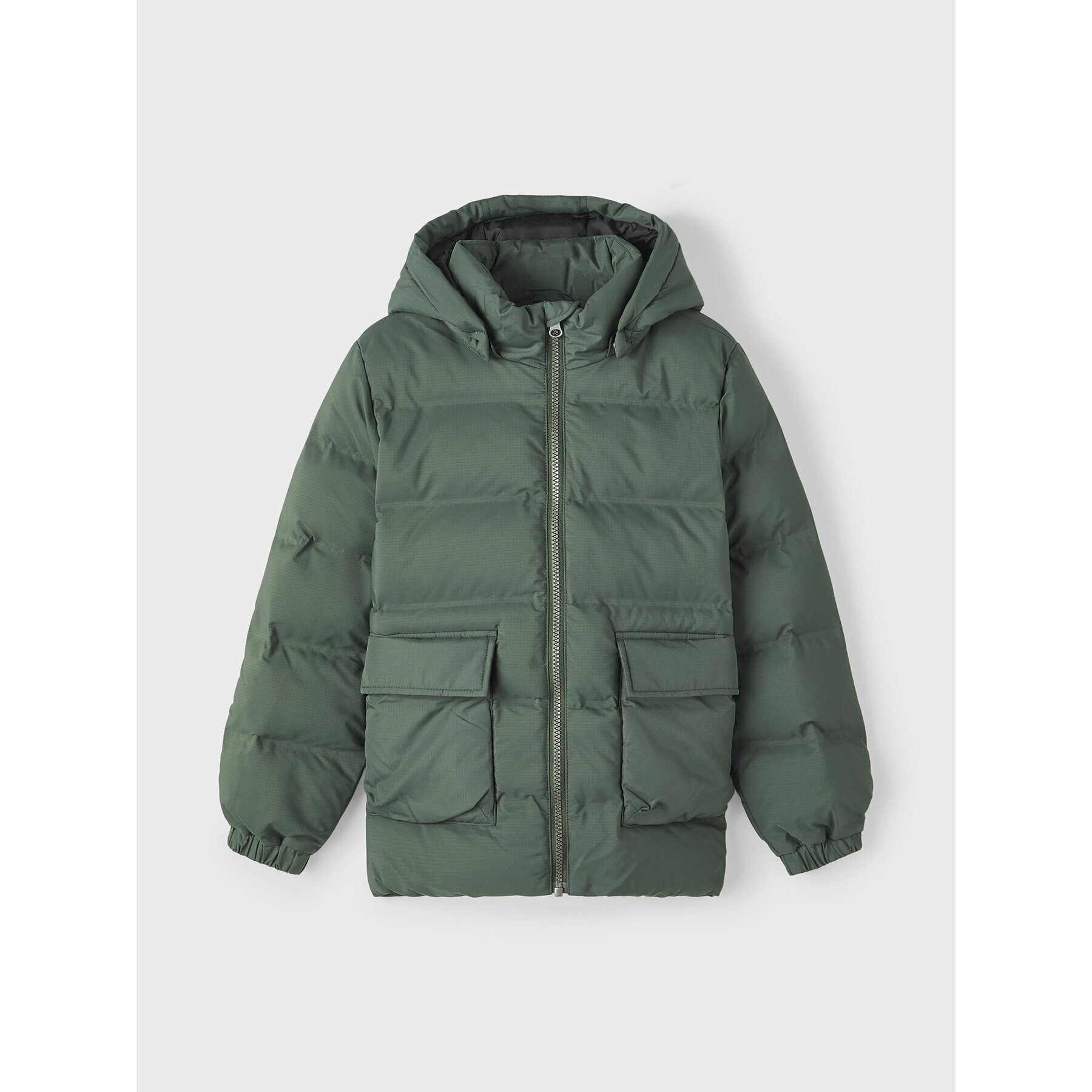 NAME IT Пухено яке 13219023 Зелен Regular Fit - Pepit.bg